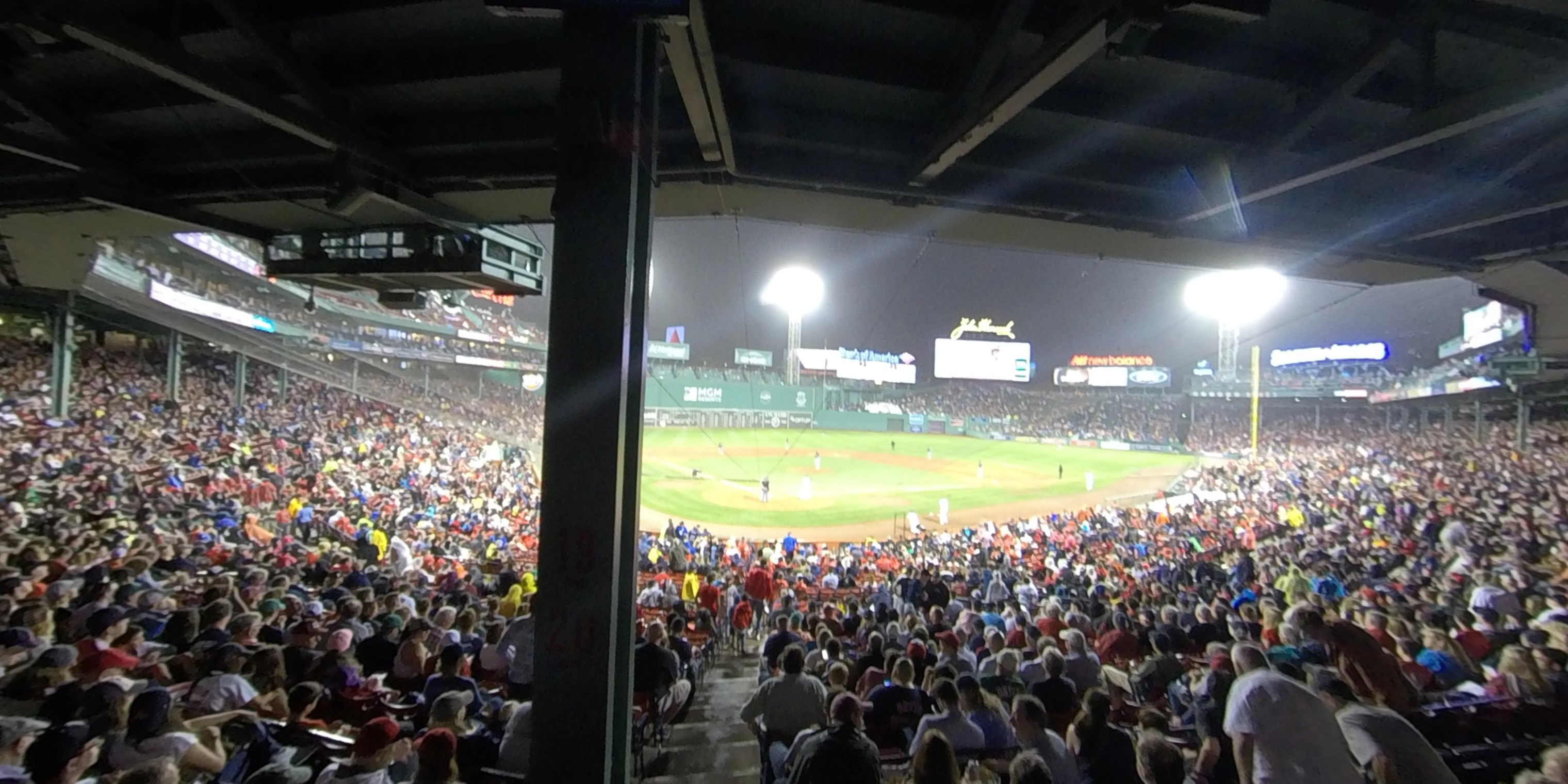 grandstand 19 panoramic seat view  for baseball - fenway park
