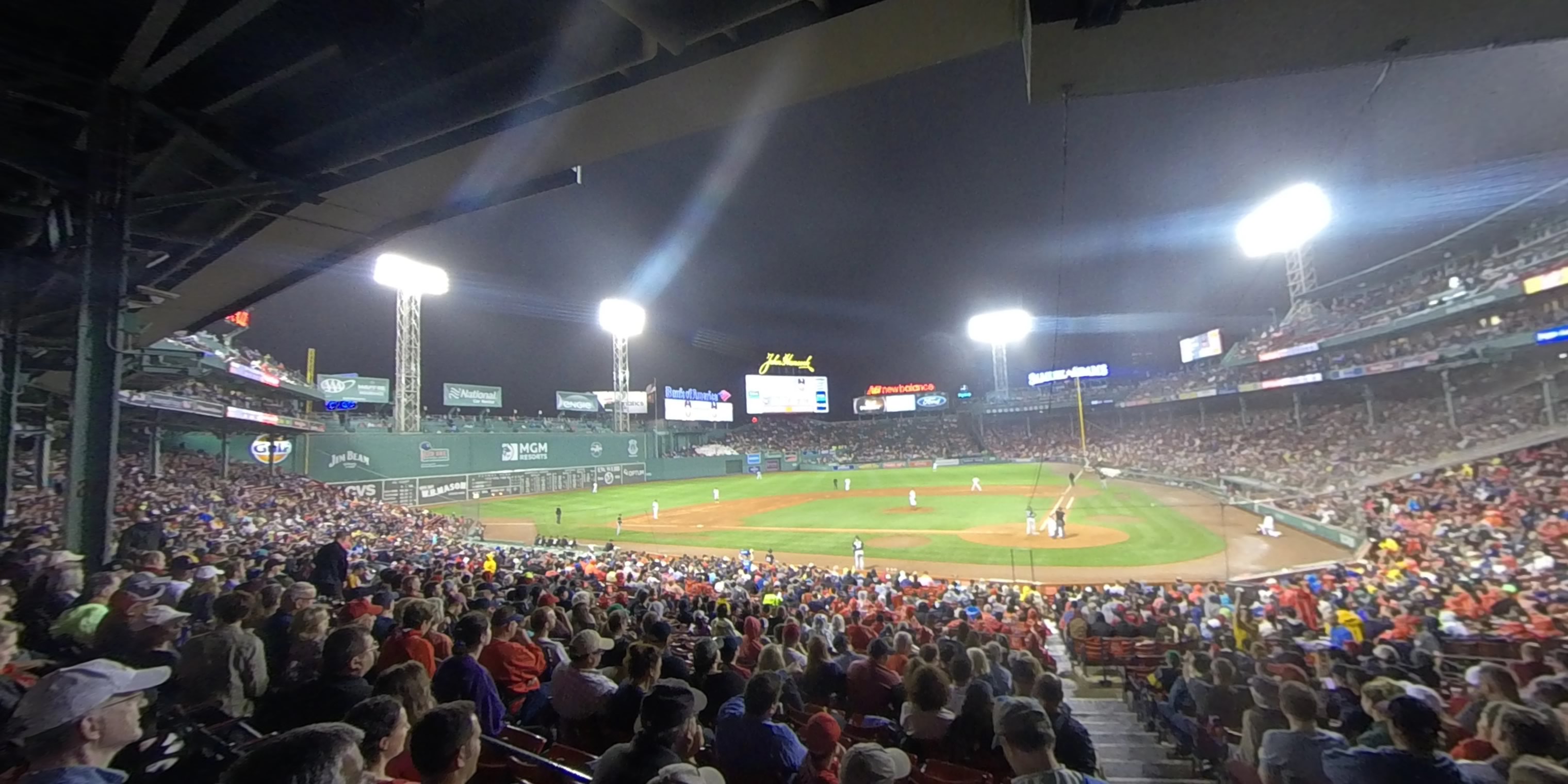 grandstand 23 panoramic seat view  for baseball - fenway park