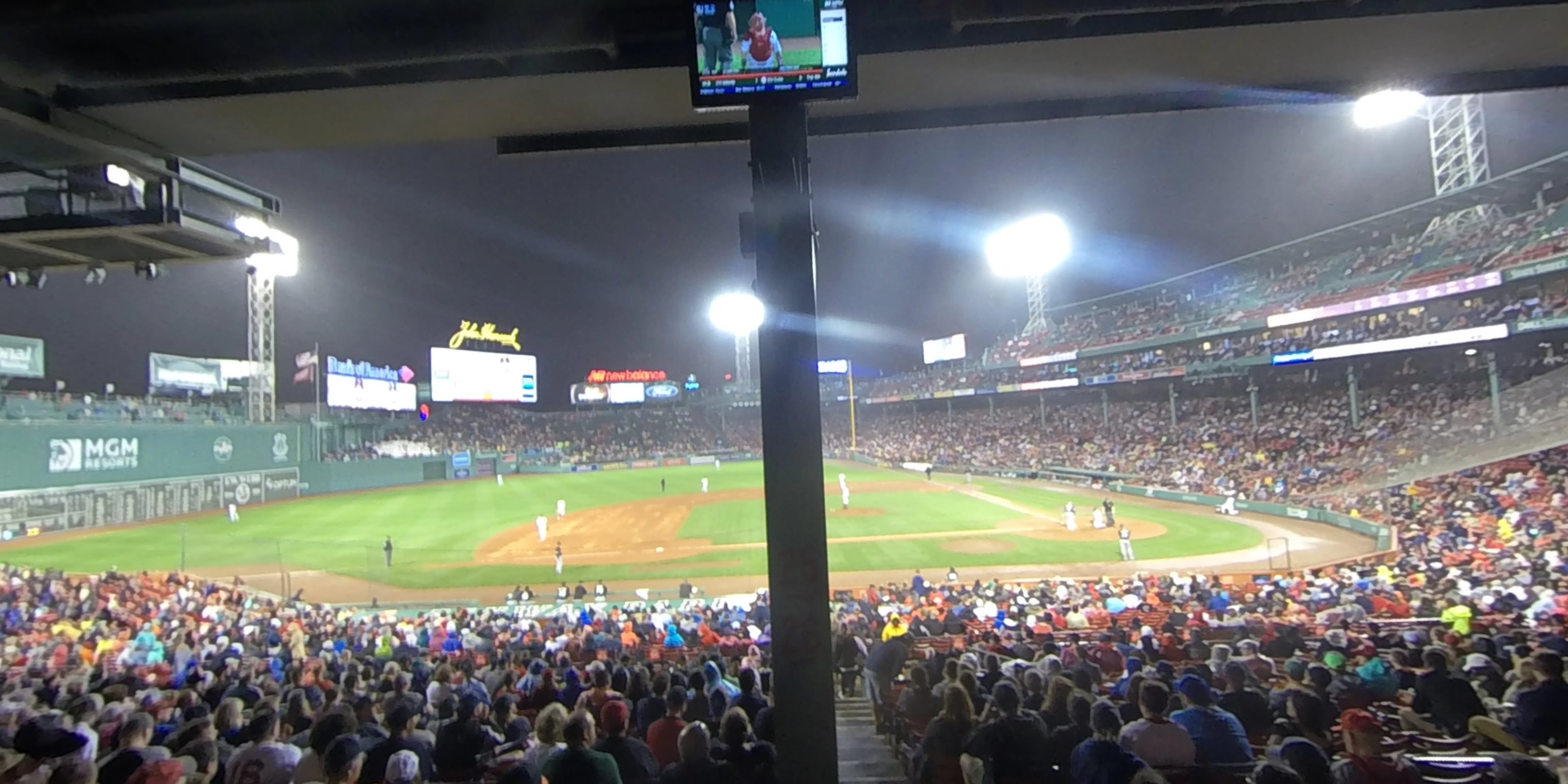 grandstand 25 panoramic seat view  for baseball - fenway park