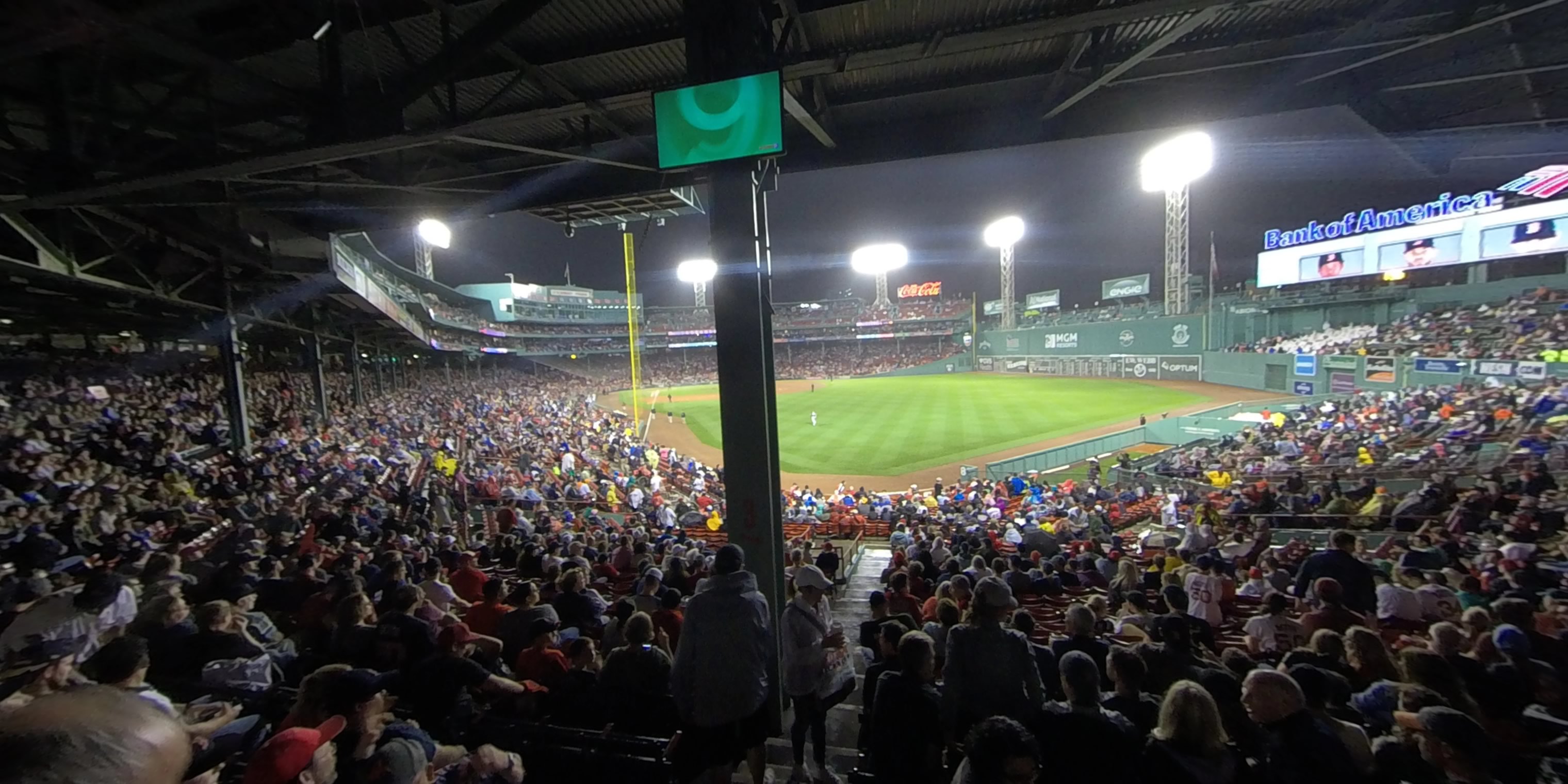 grandstand 3 panoramic seat view  for baseball - fenway park