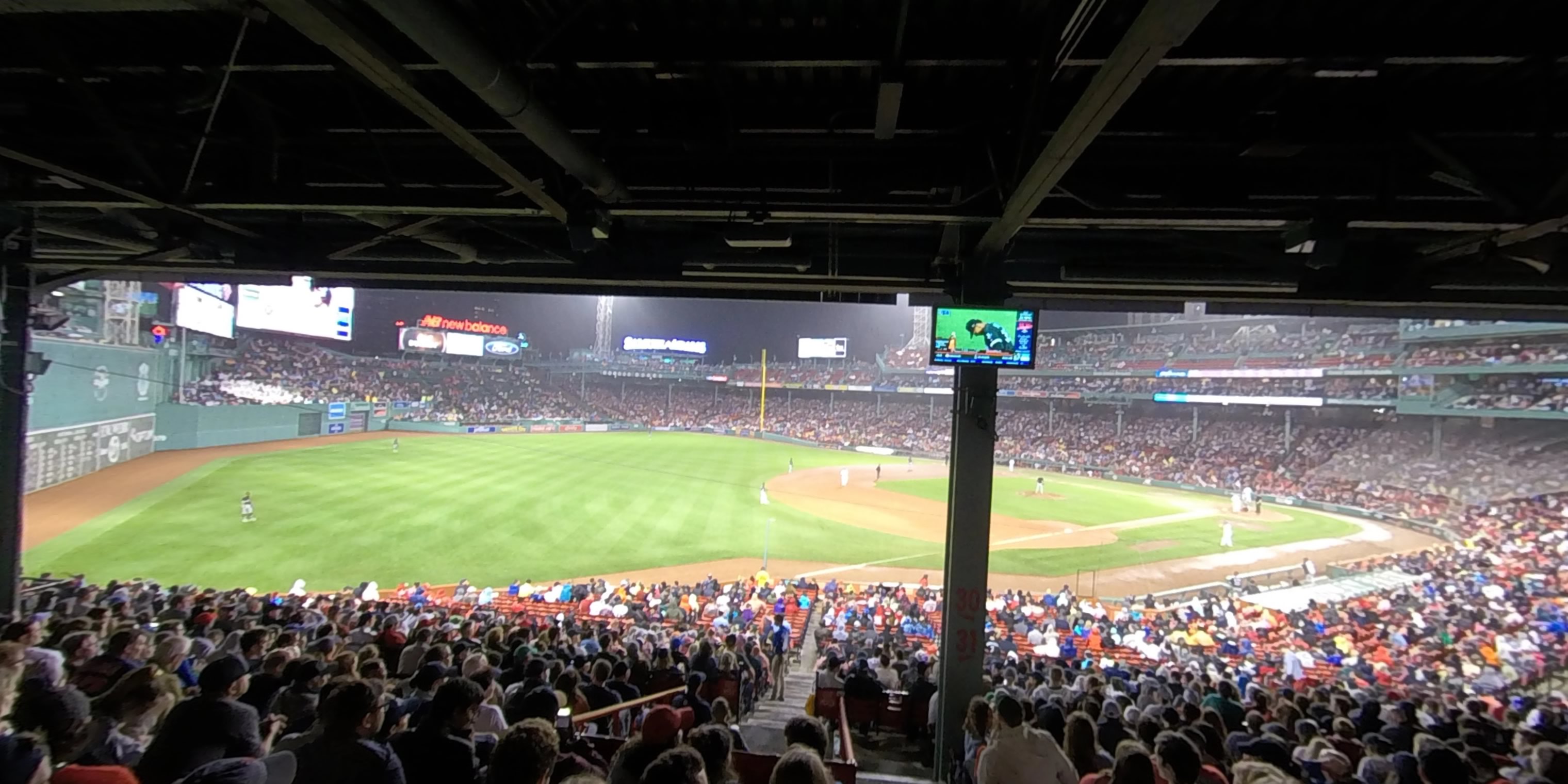 grandstand 30 panoramic seat view  for baseball - fenway park