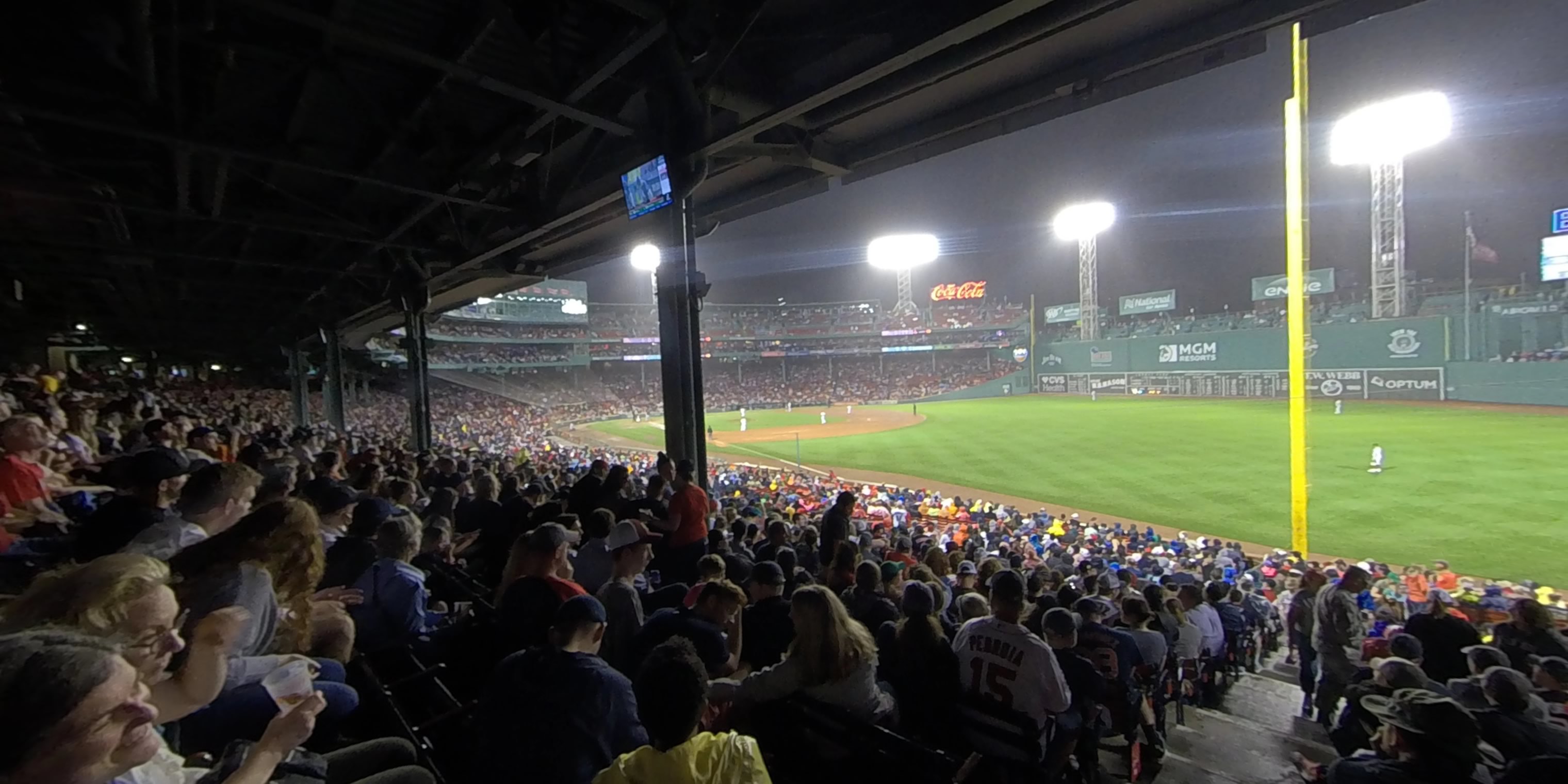 grandstand 7 panoramic seat view  for baseball - fenway park