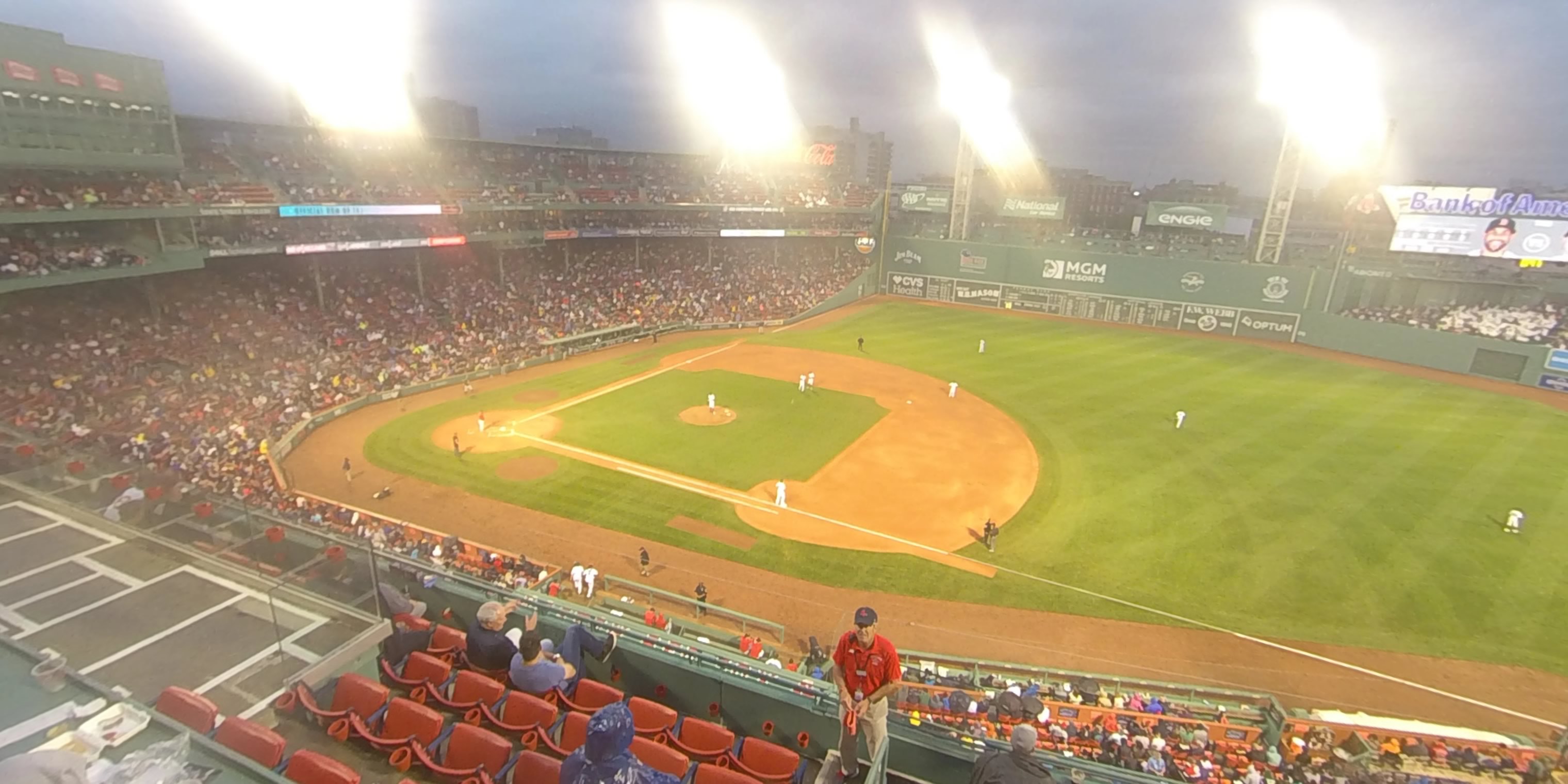 pavilion box 11 panoramic seat view  for baseball - fenway park