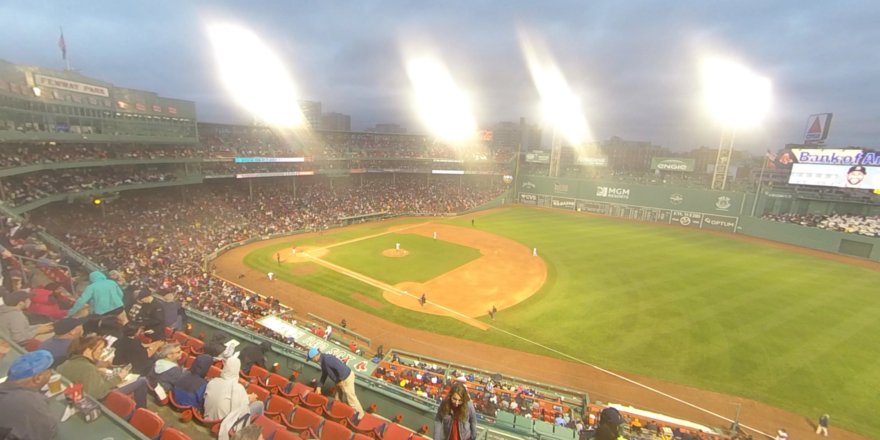 pavilion box 13 panoramic seat view  for baseball - fenway park