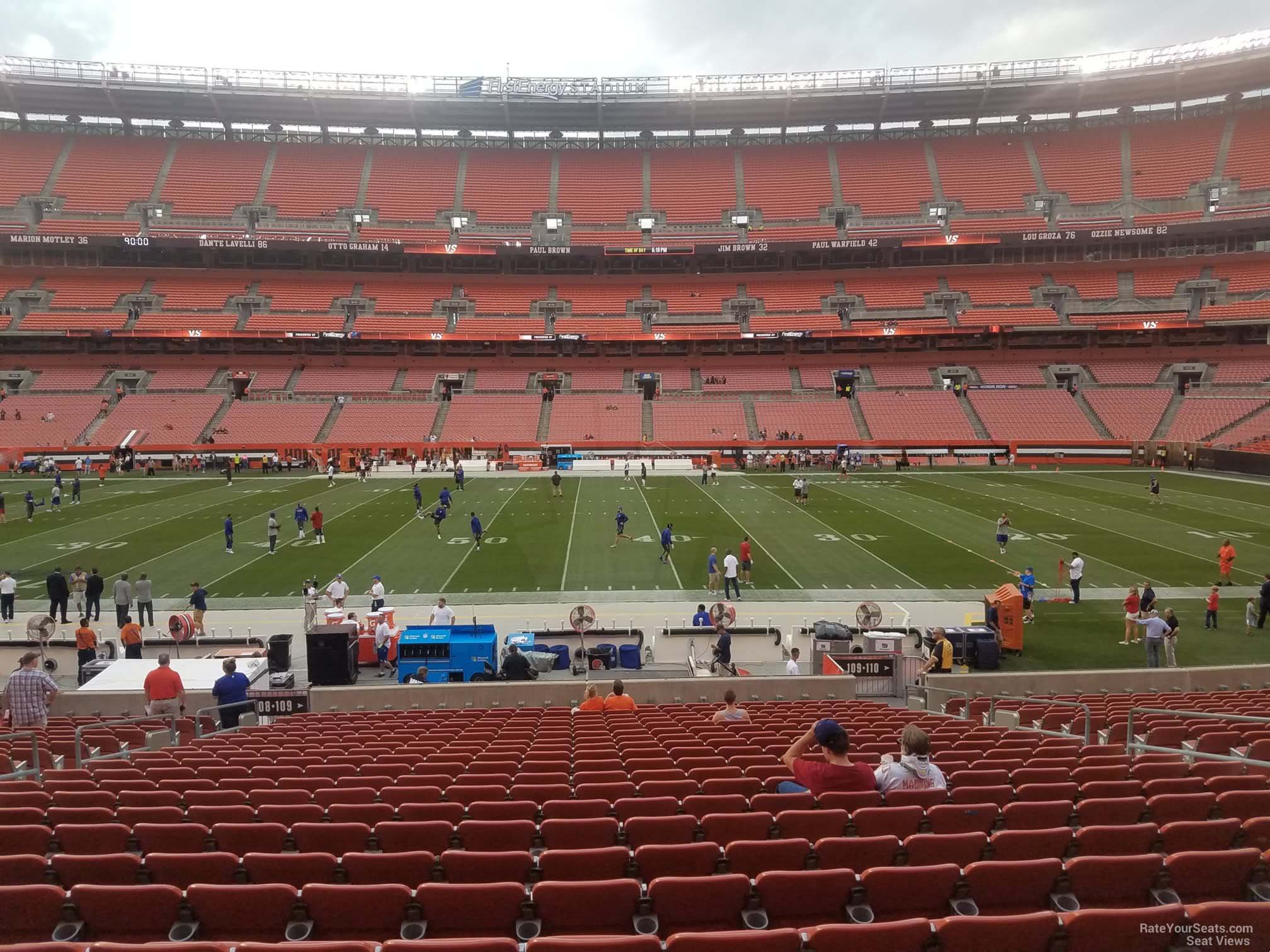 section 109, row 22 seat view  - cleveland browns stadium
