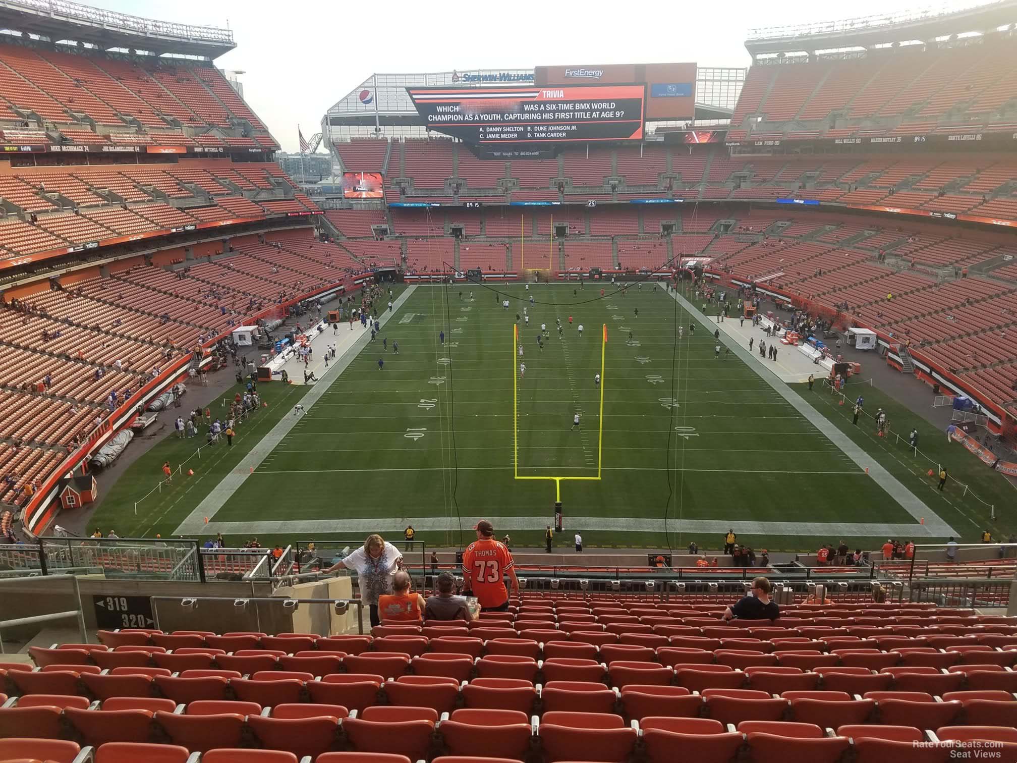 section 320, row 20 seat view  - cleveland browns stadium
