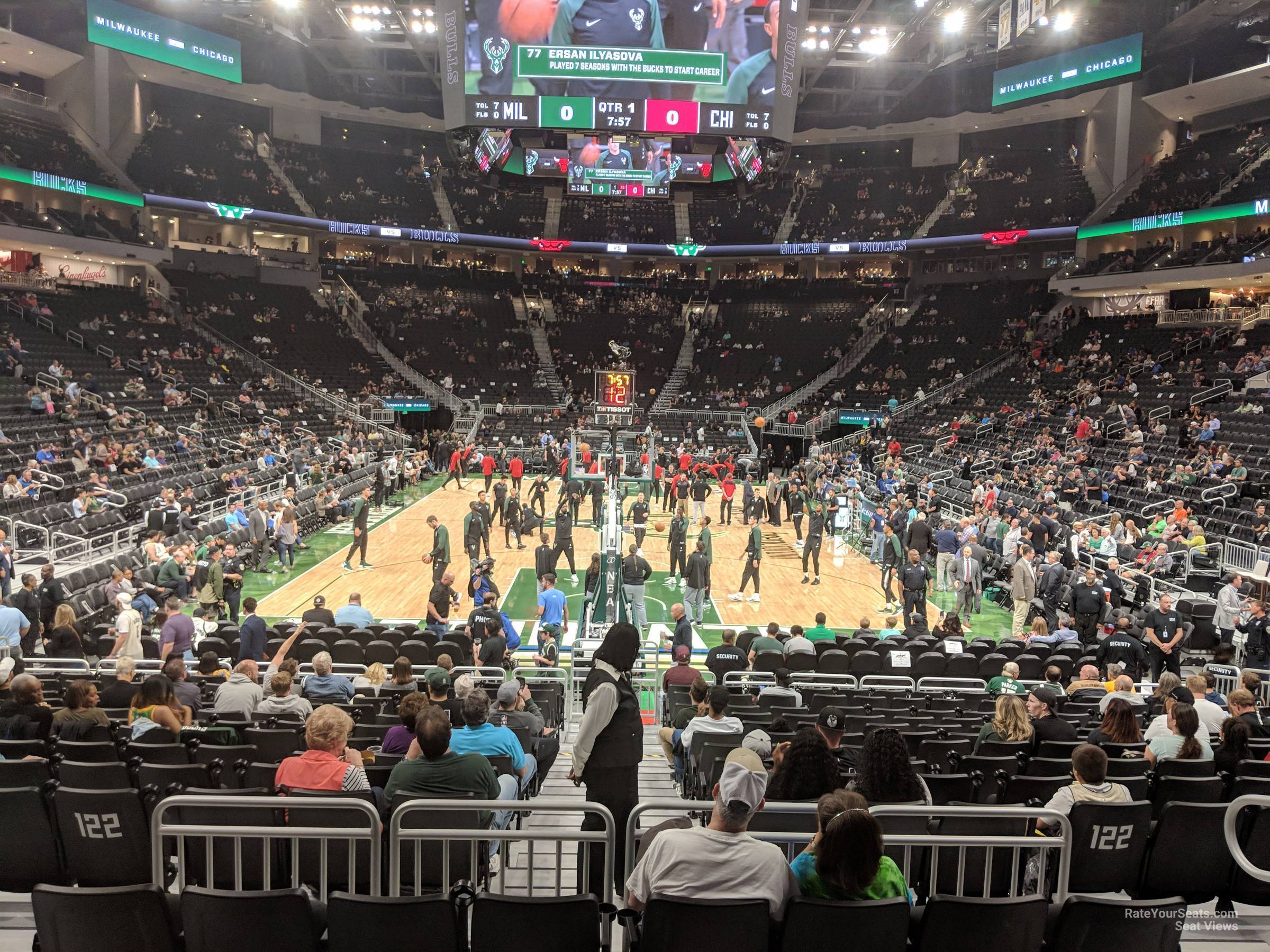 section 101, row 10 seat view  for basketball - fiserv forum