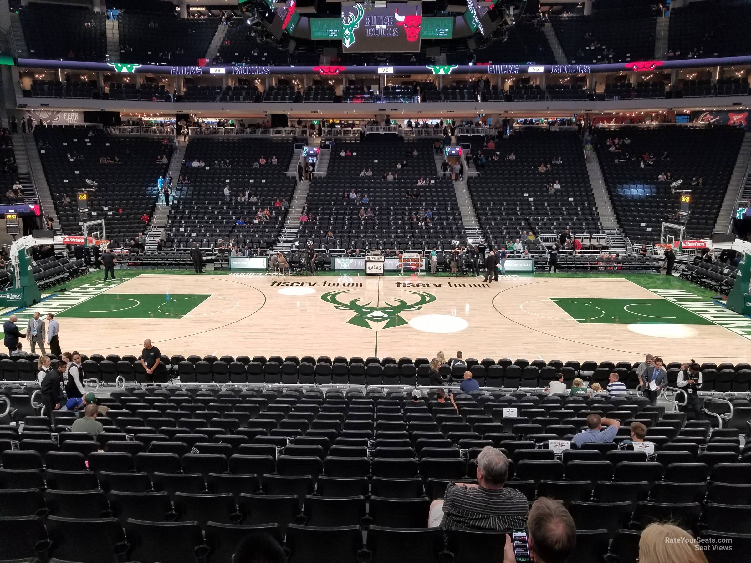section 106, row 16 seat view  for basketball - fiserv forum