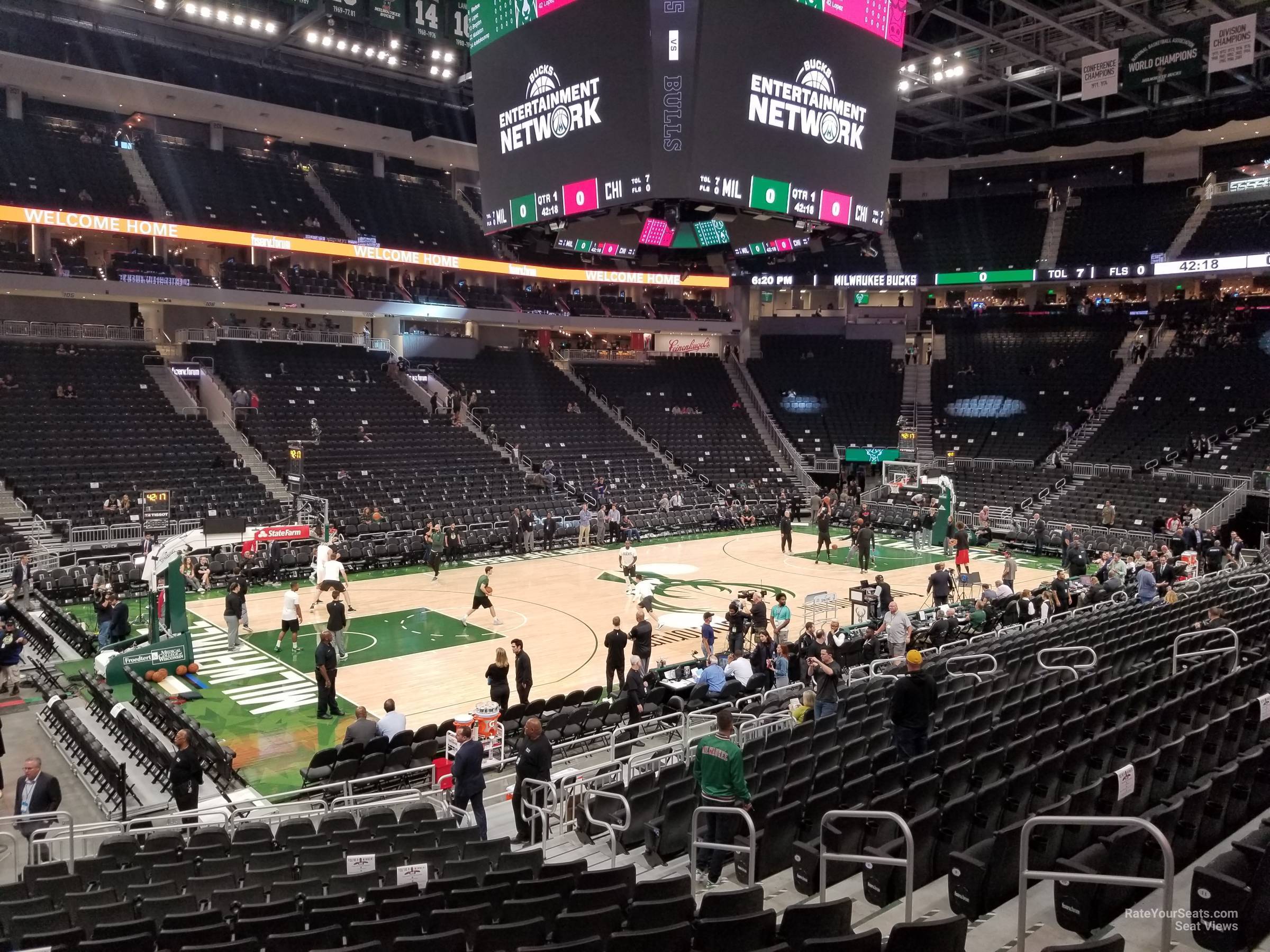 section 119, row 16 seat view  for basketball - fiserv forum