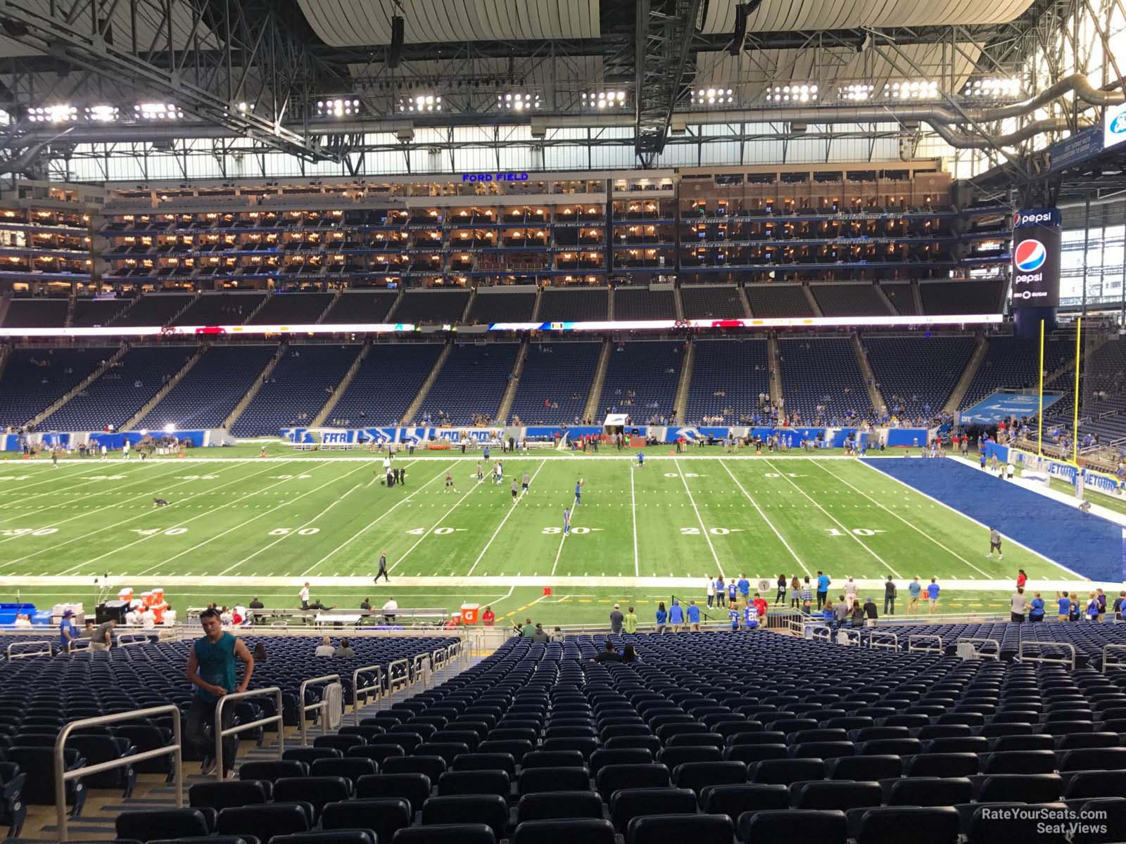 section 129, row 33 seat view  for football - ford field