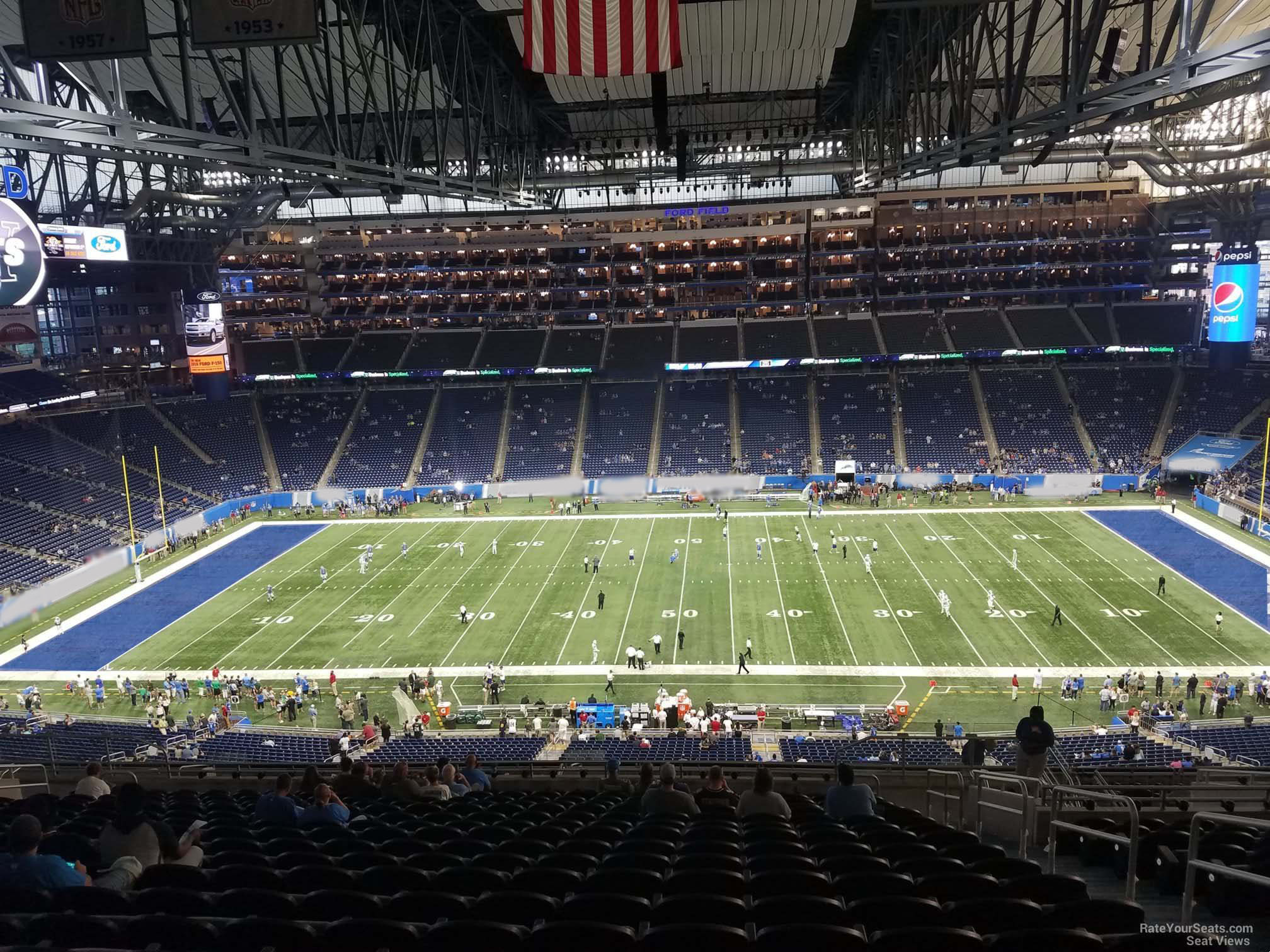 section 331, row 19 seat view  for football - ford field