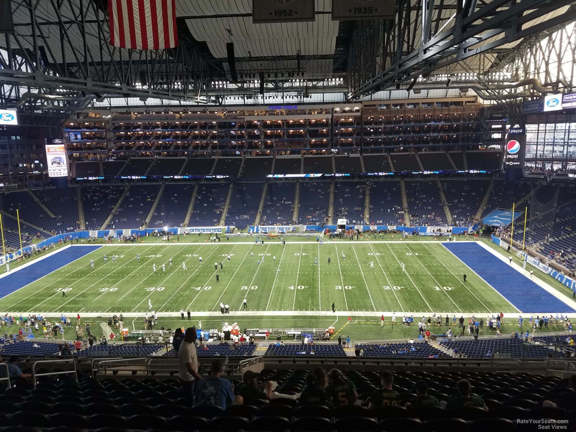 section 332, row 19 seat view  for football - ford field