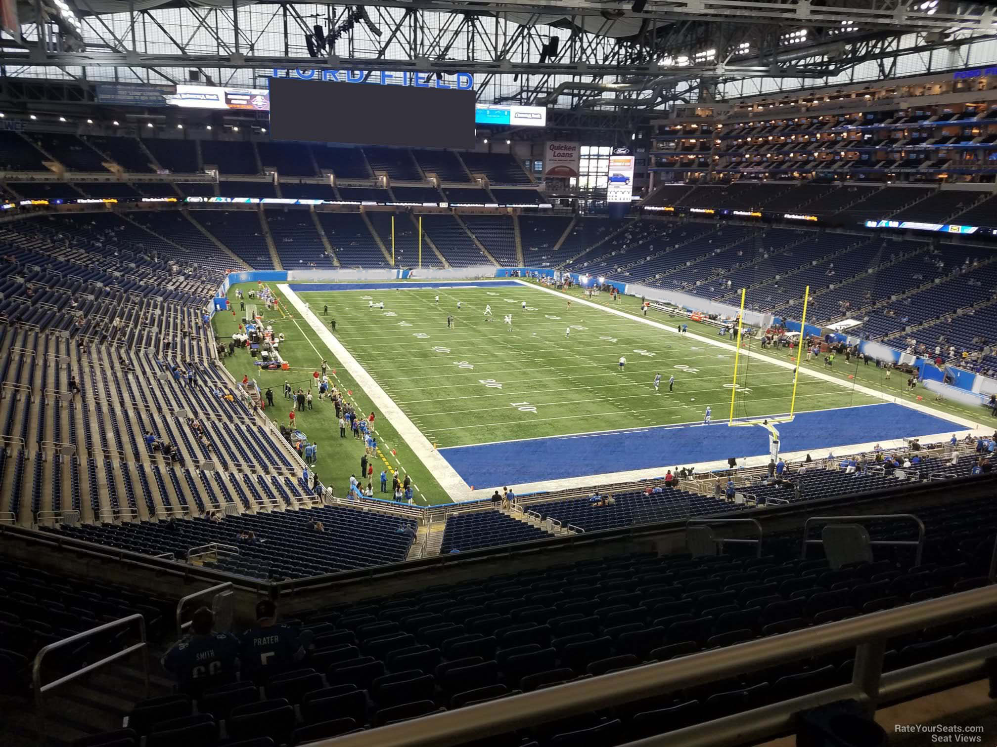 section 341, row 2 seat view  for football - ford field