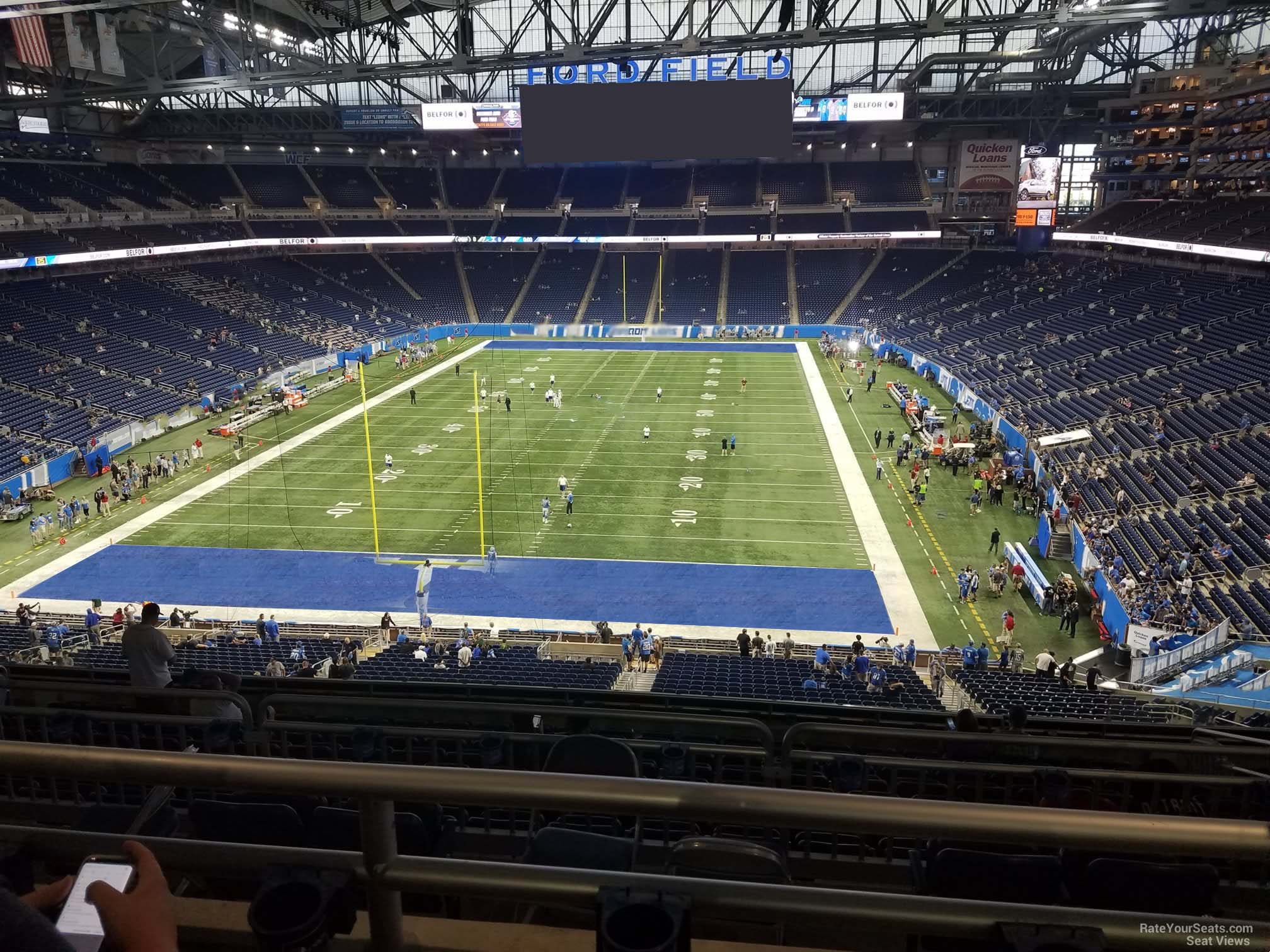 section 345, row 2 seat view  for football - ford field