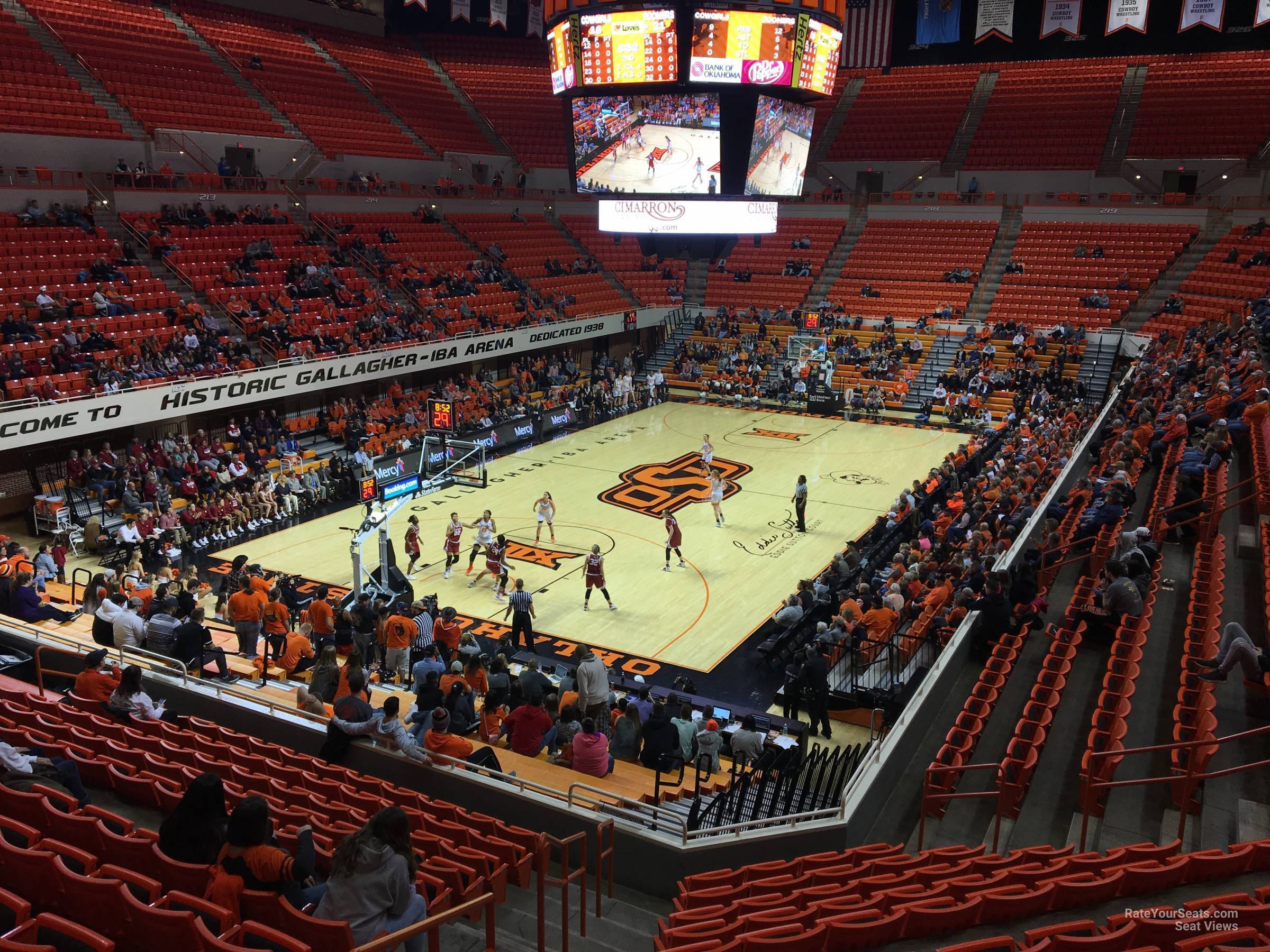 section 206, row 13 seat view  - gallagher-iba arena