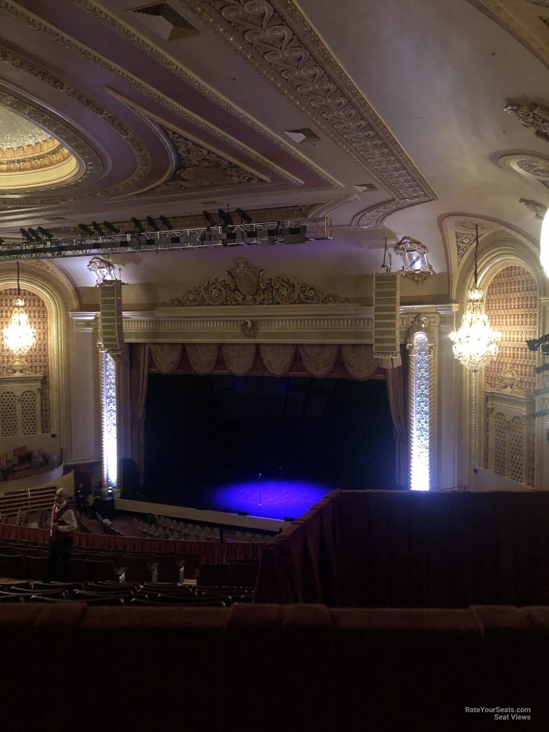 mezzanine right, row j seat view  - genesee theatre