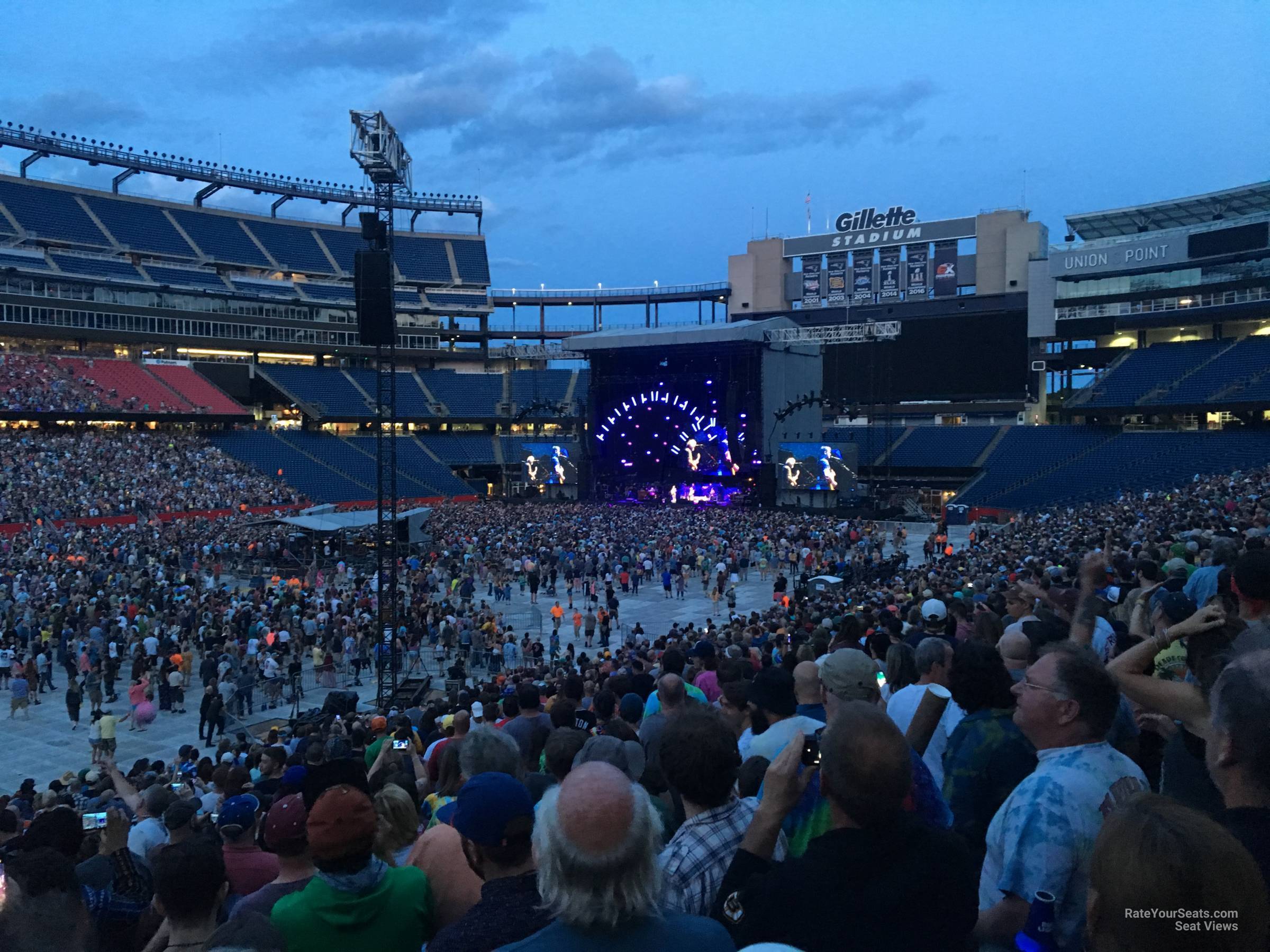 section 136, row 38 seat view  for concert - gillette stadium
