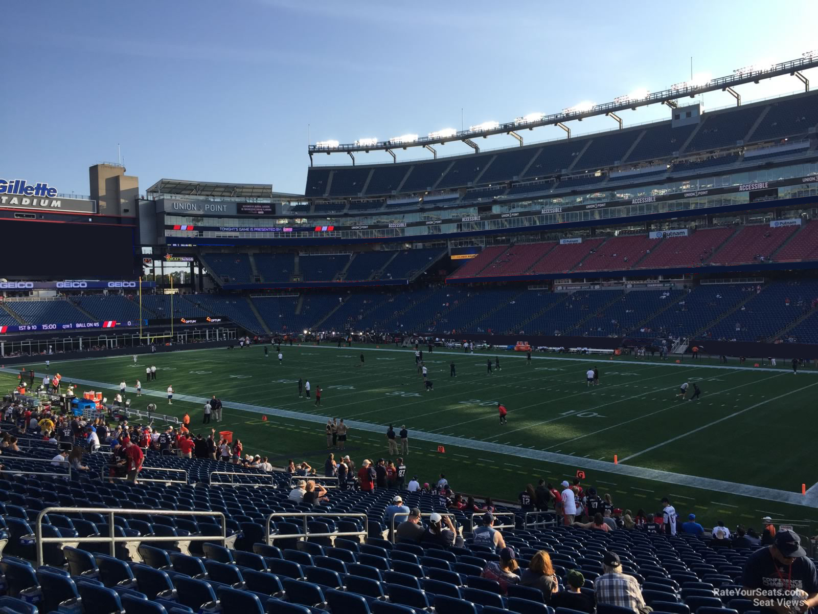 section 104, row 29 seat view  for football - gillette stadium