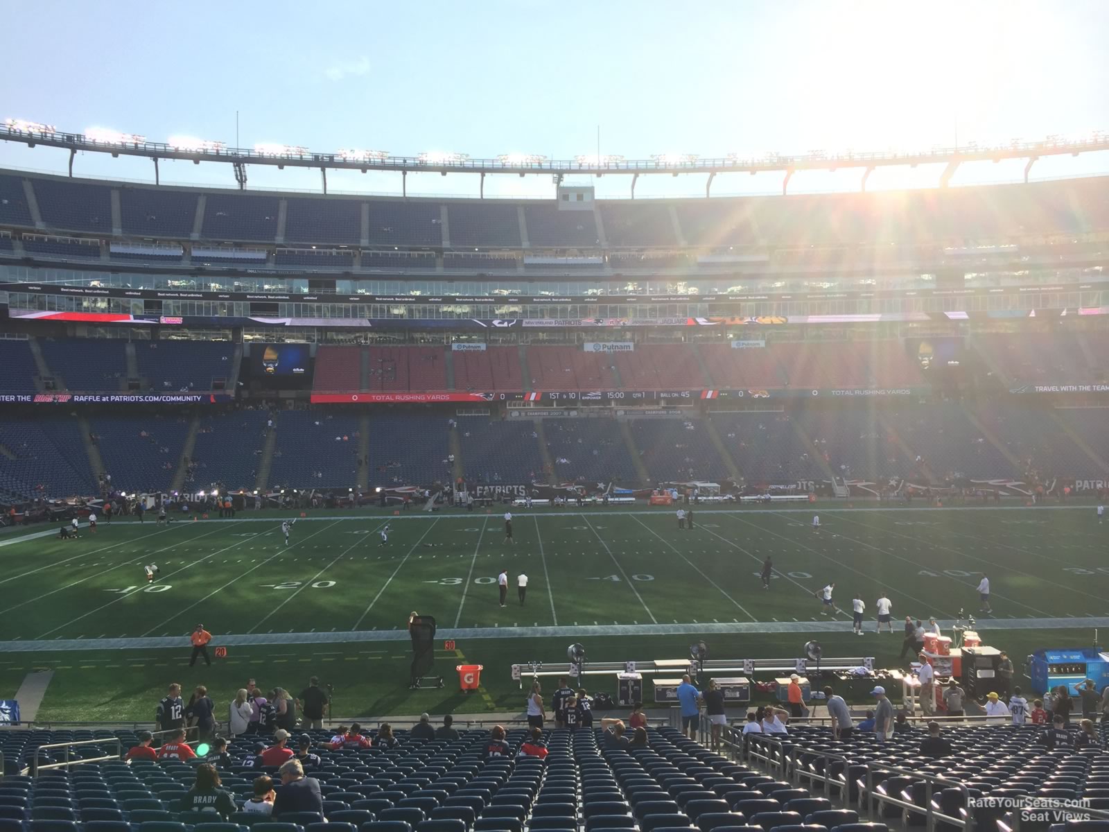 section 111, row 29 seat view  for football - gillette stadium