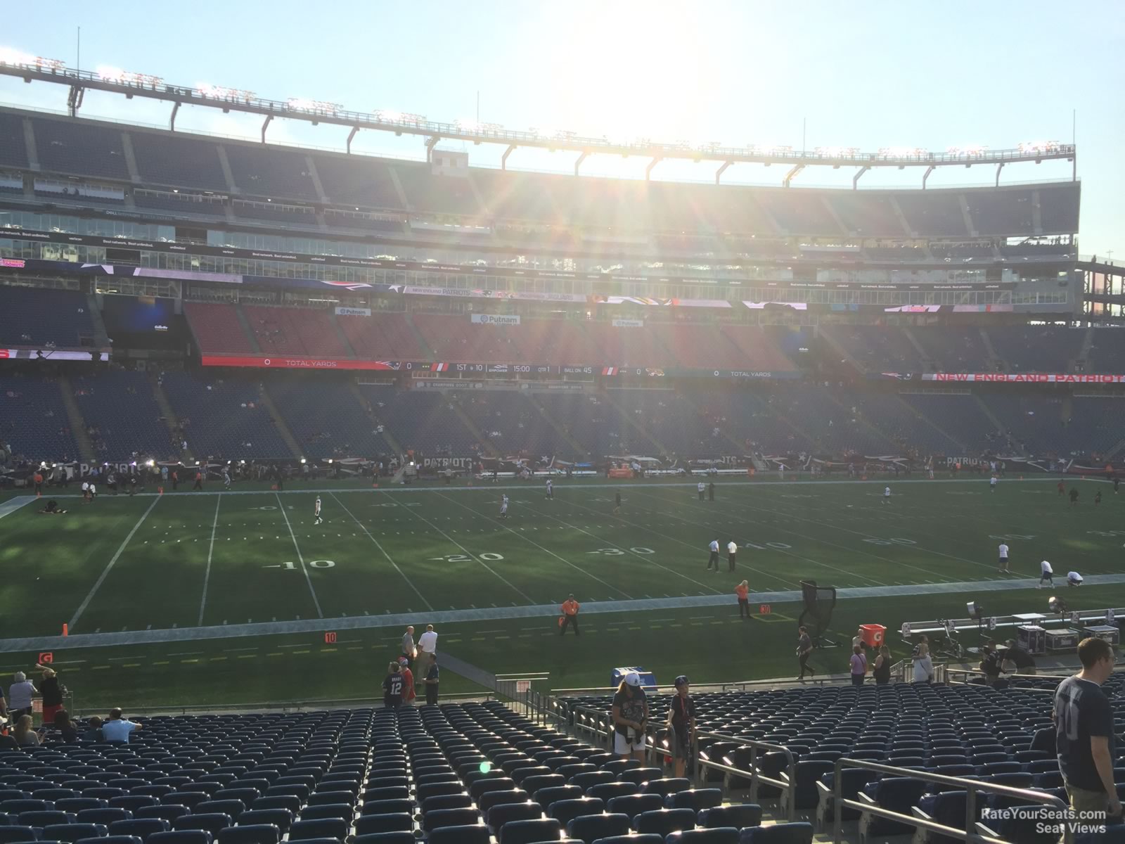 section 113, row 29 seat view  for football - gillette stadium