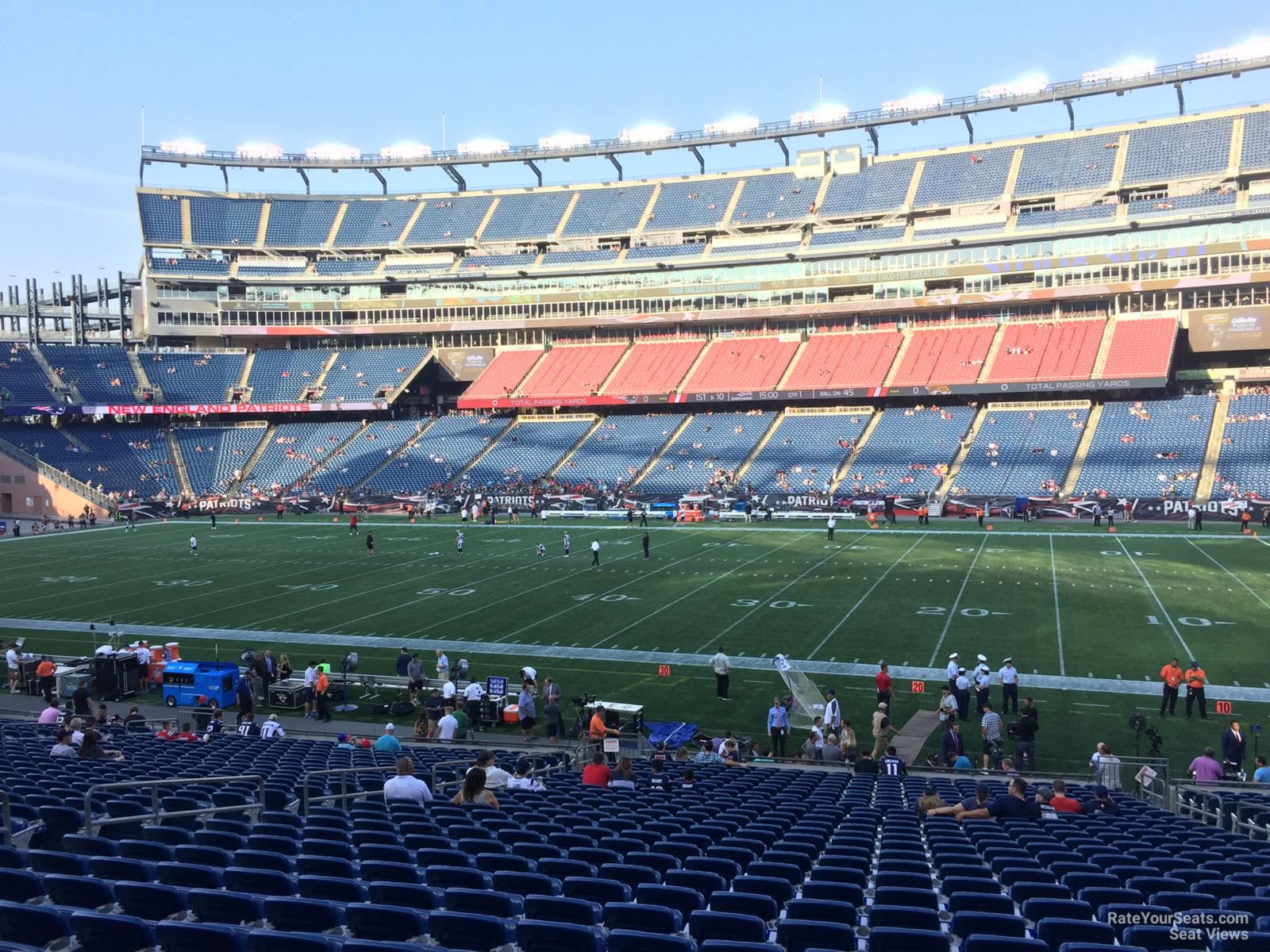 section 129, row 29 seat view  for football - gillette stadium