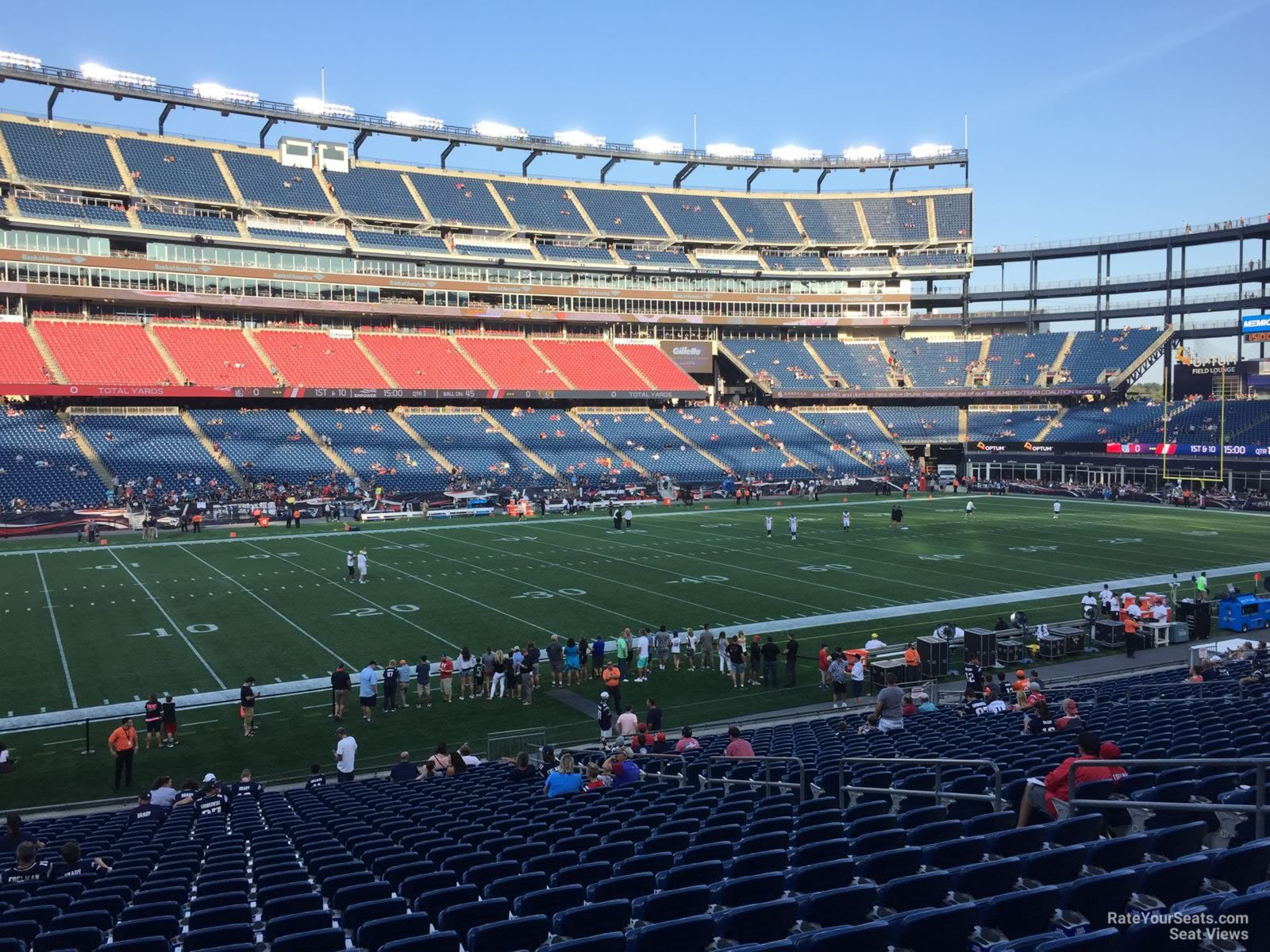 section 135, row 29 seat view  for football - gillette stadium