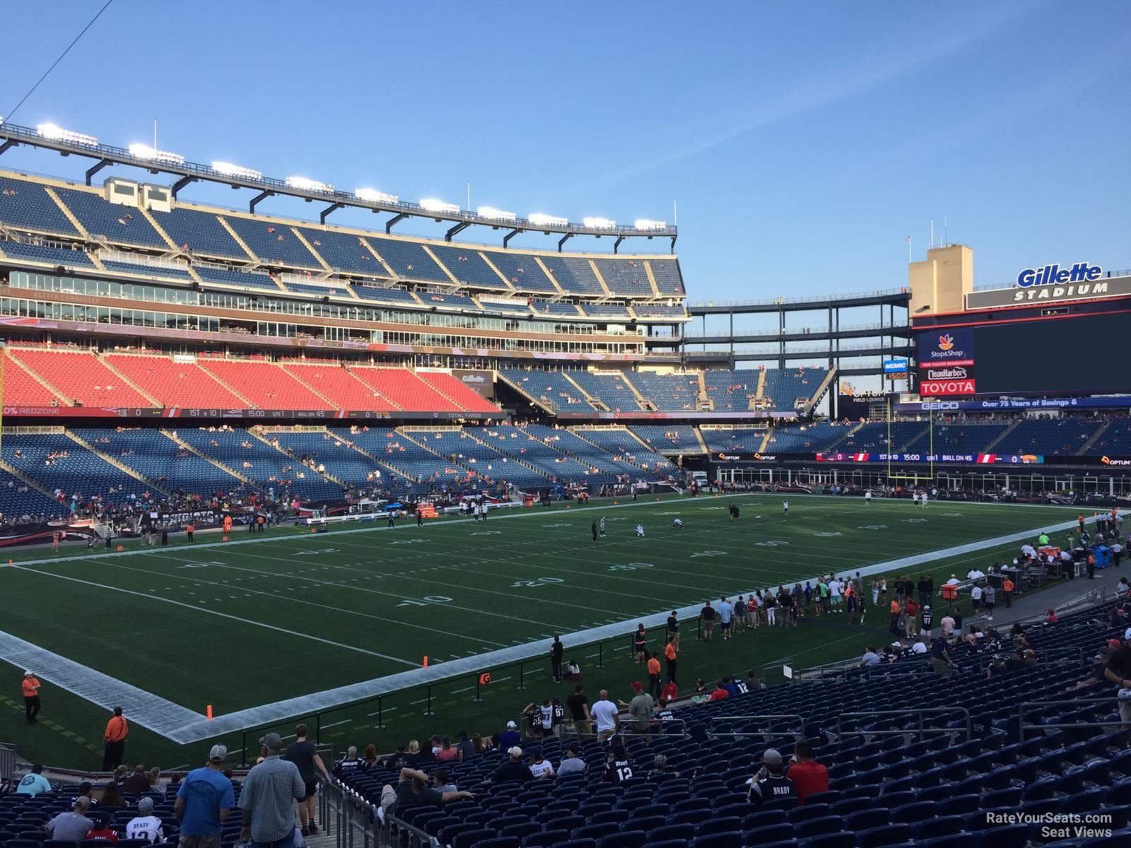 section 138, row 29 seat view  for football - gillette stadium