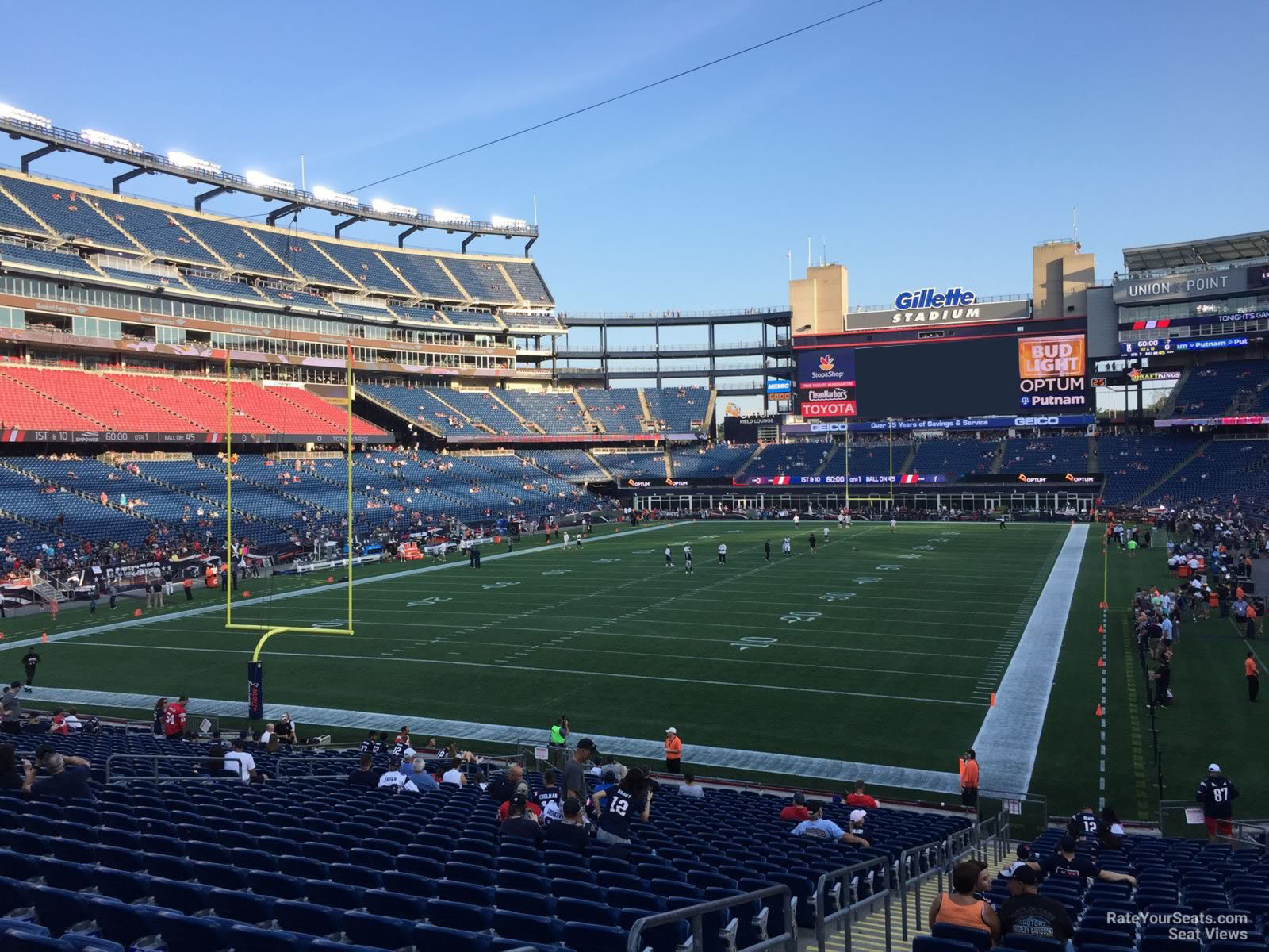 section 140, row 29 seat view  for football - gillette stadium