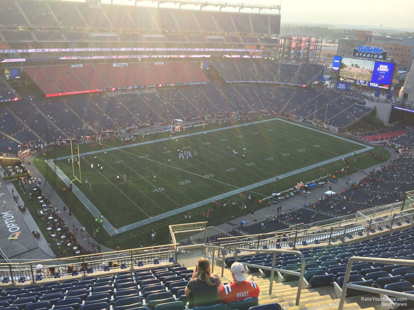 section 316, row 19 seat view  for football - gillette stadium