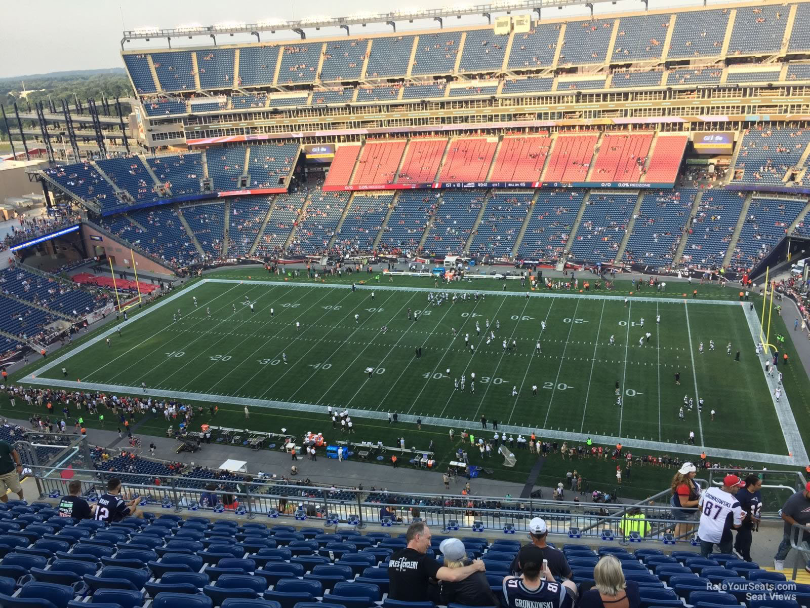 section 329, row 19 seat view  for football - gillette stadium