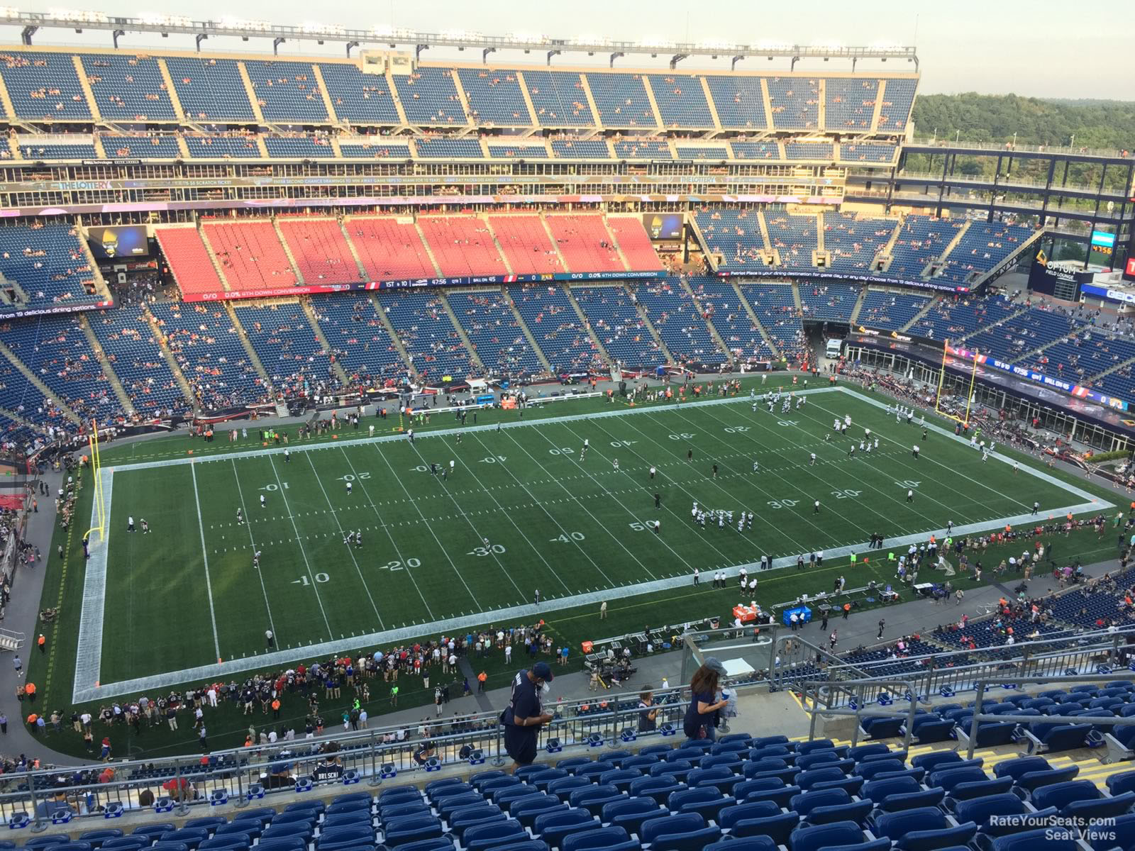 section 335, row 19 seat view  for football - gillette stadium
