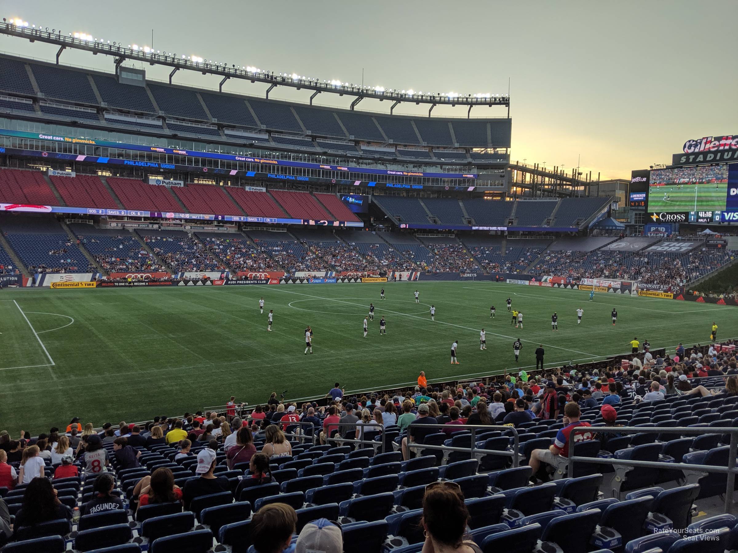 section 113, row 25 seat view  for soccer - gillette stadium