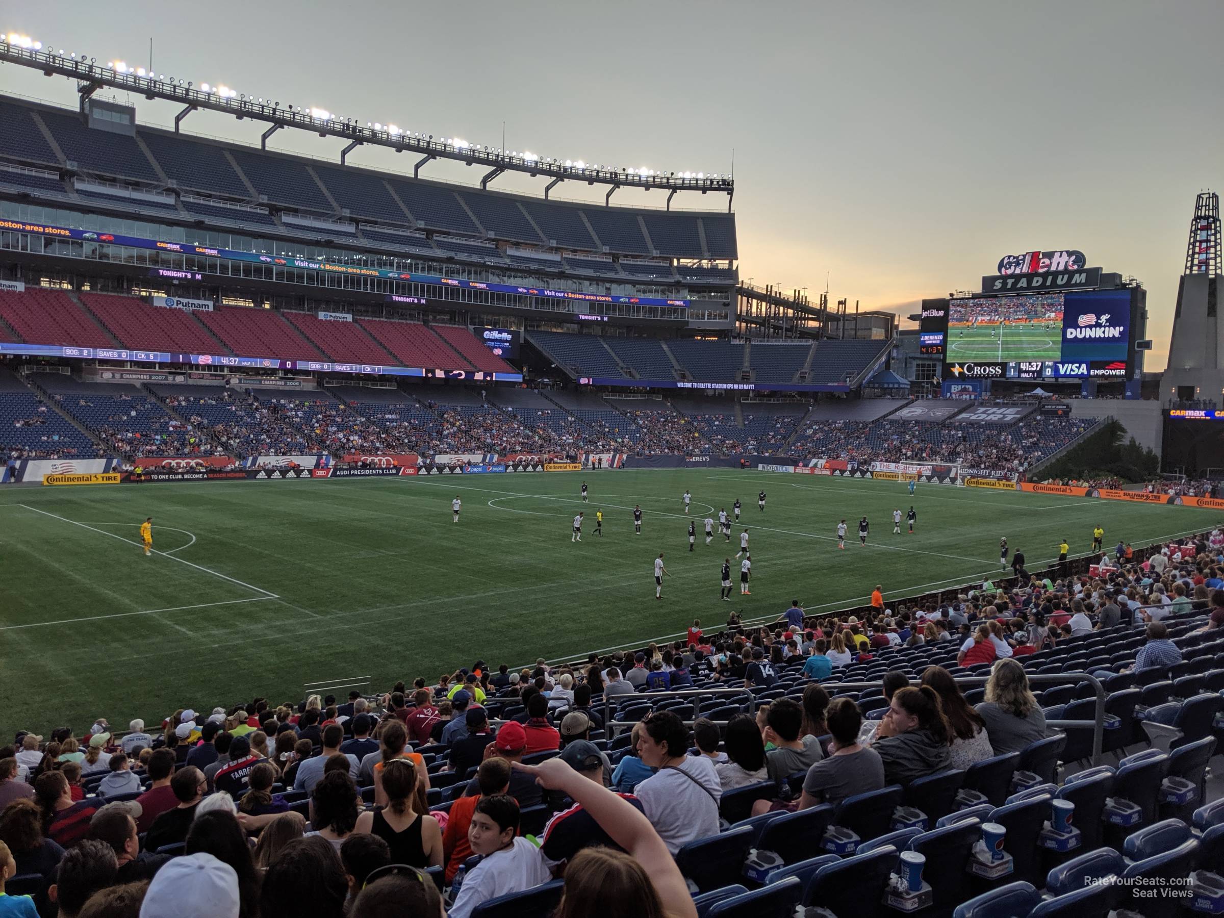 section 115, row 25 seat view  for soccer - gillette stadium