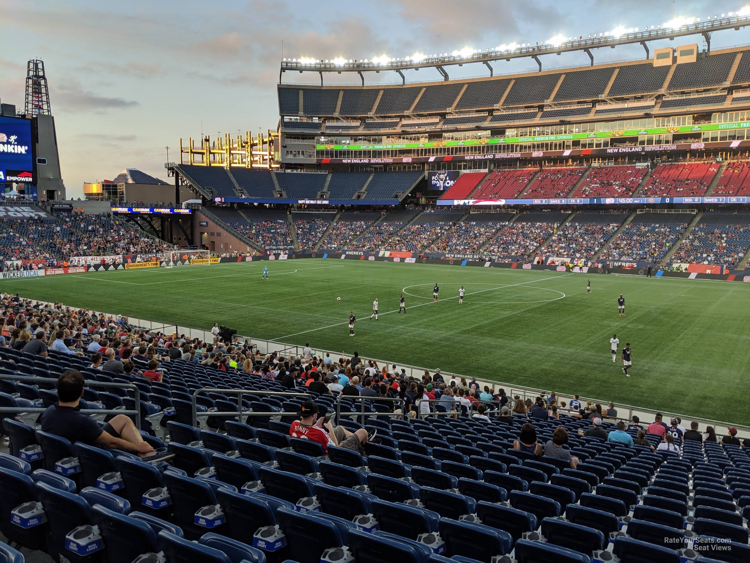 section 129, row 25 seat view  for soccer - gillette stadium