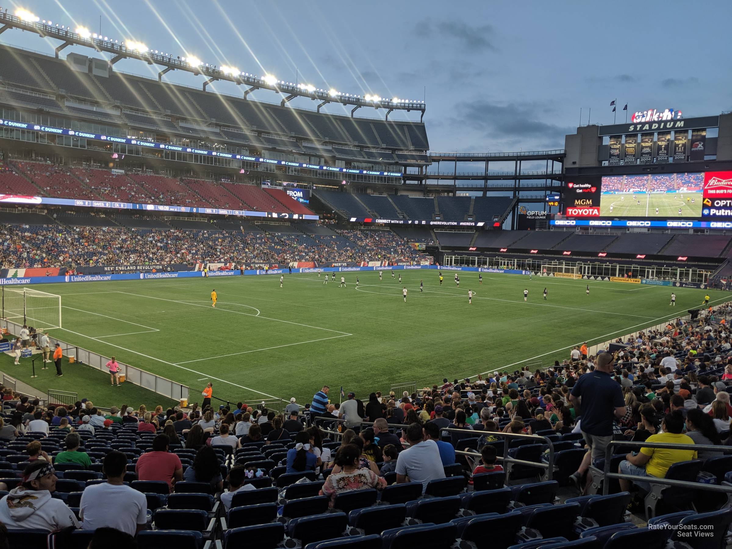 section 138, row 25 seat view  for soccer - gillette stadium