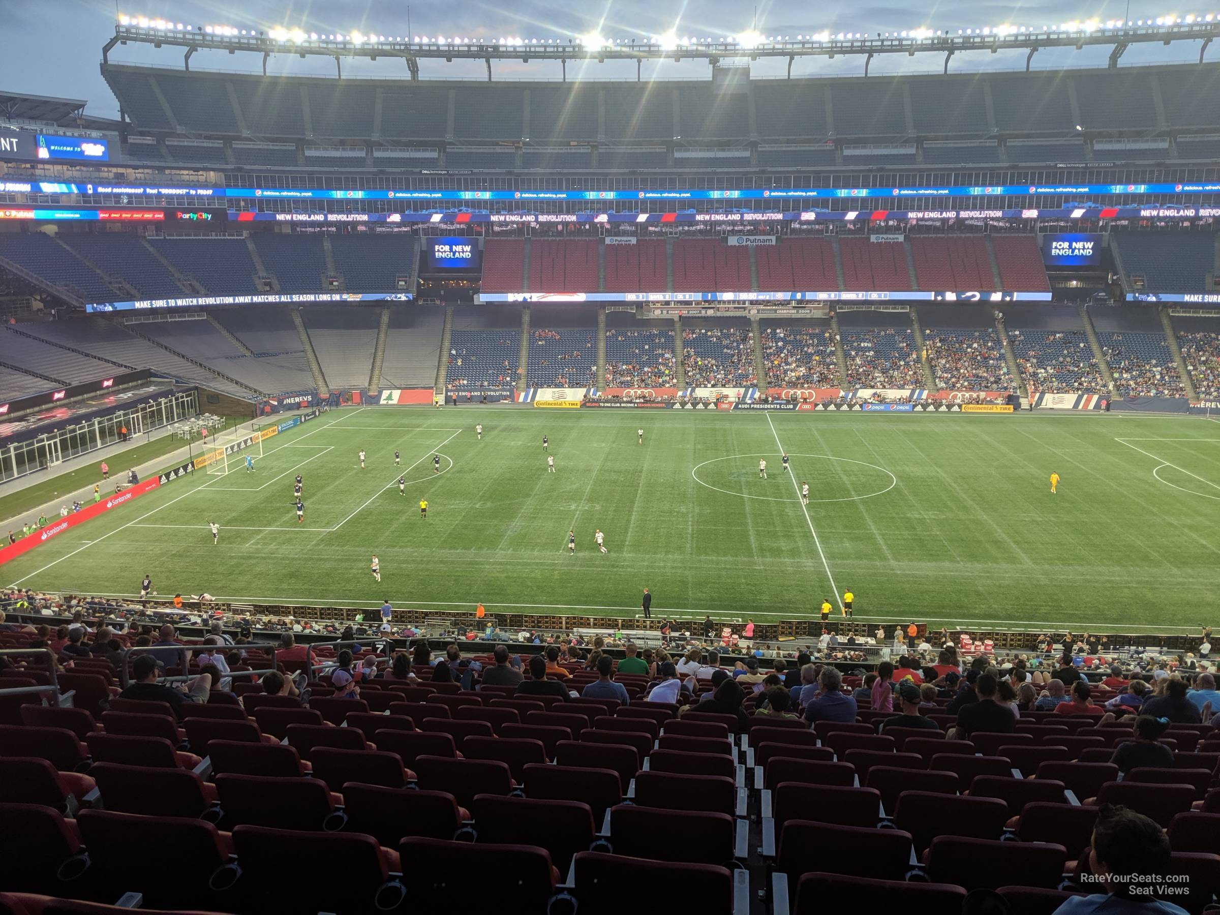 Seat View from Putnam Club Section 10 at Gillette Stadium