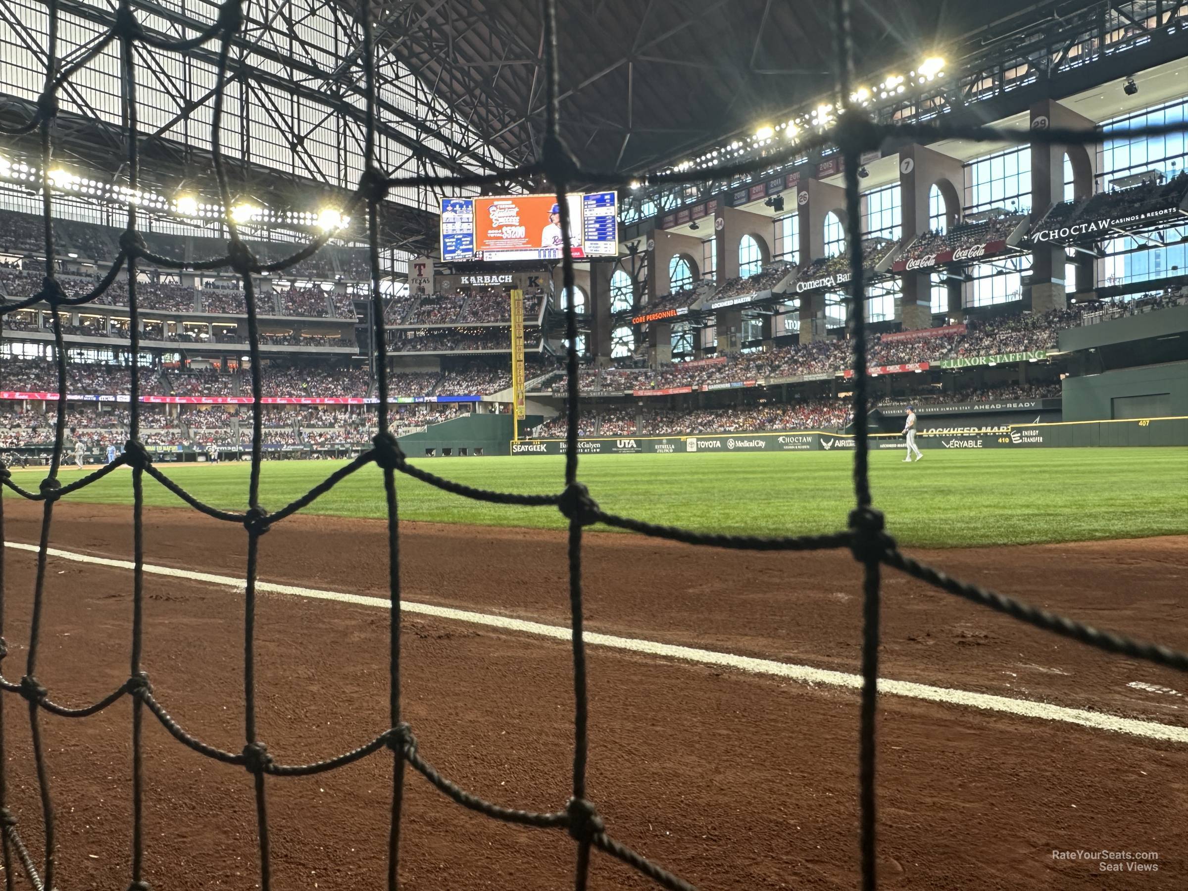 first base lounge table seat view for baseball - globe life field