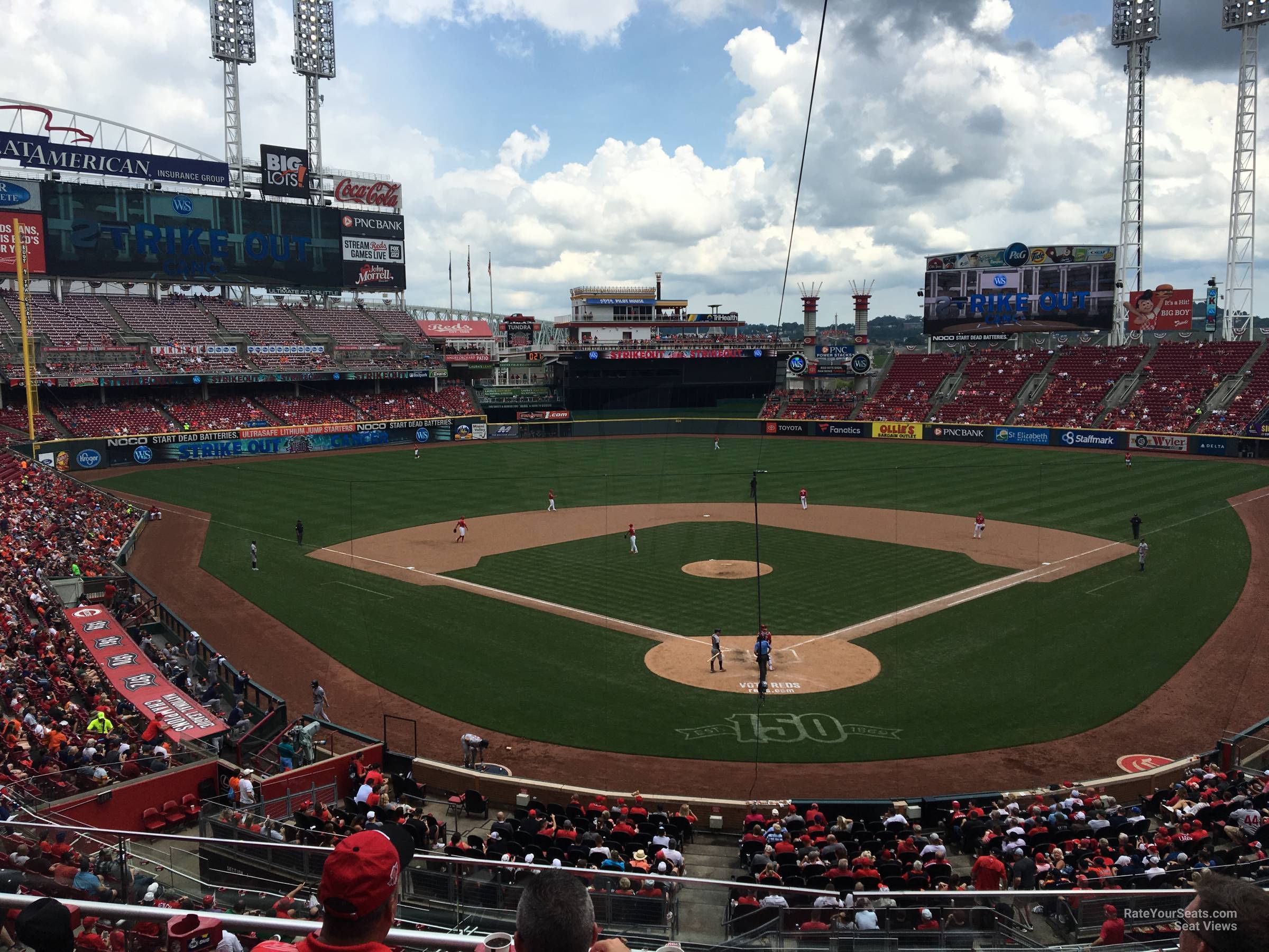 section 223, row c seat view  for baseball - great american ball park