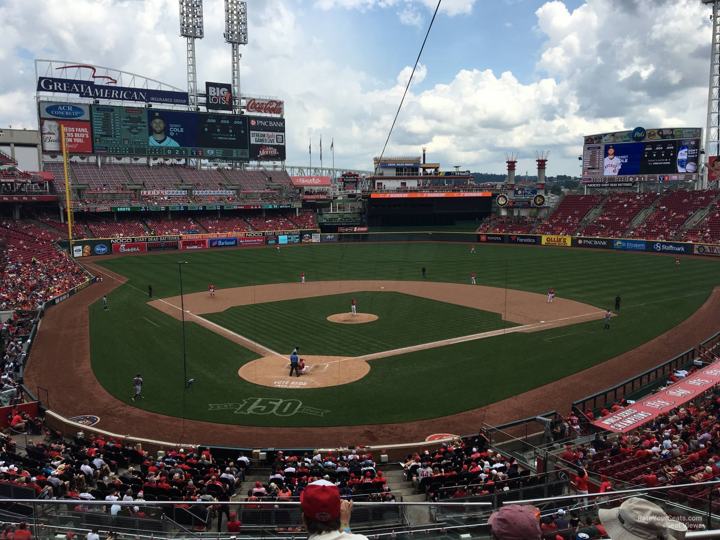 section 225, row c seat view  for baseball - great american ball park