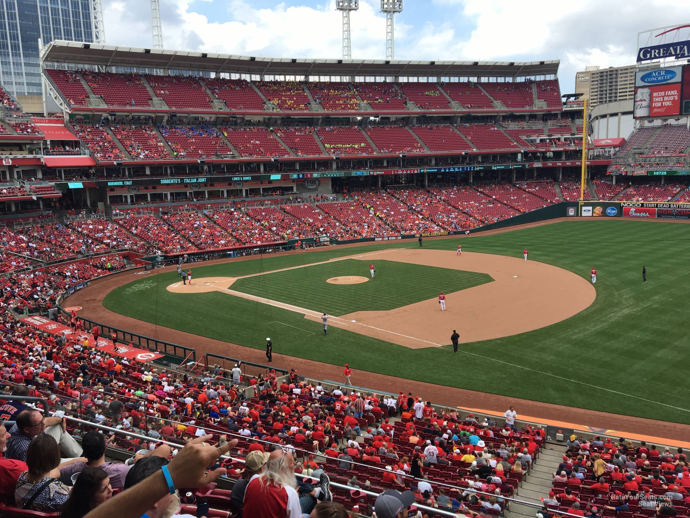 section 306, row e seat view  for baseball - great american ball park