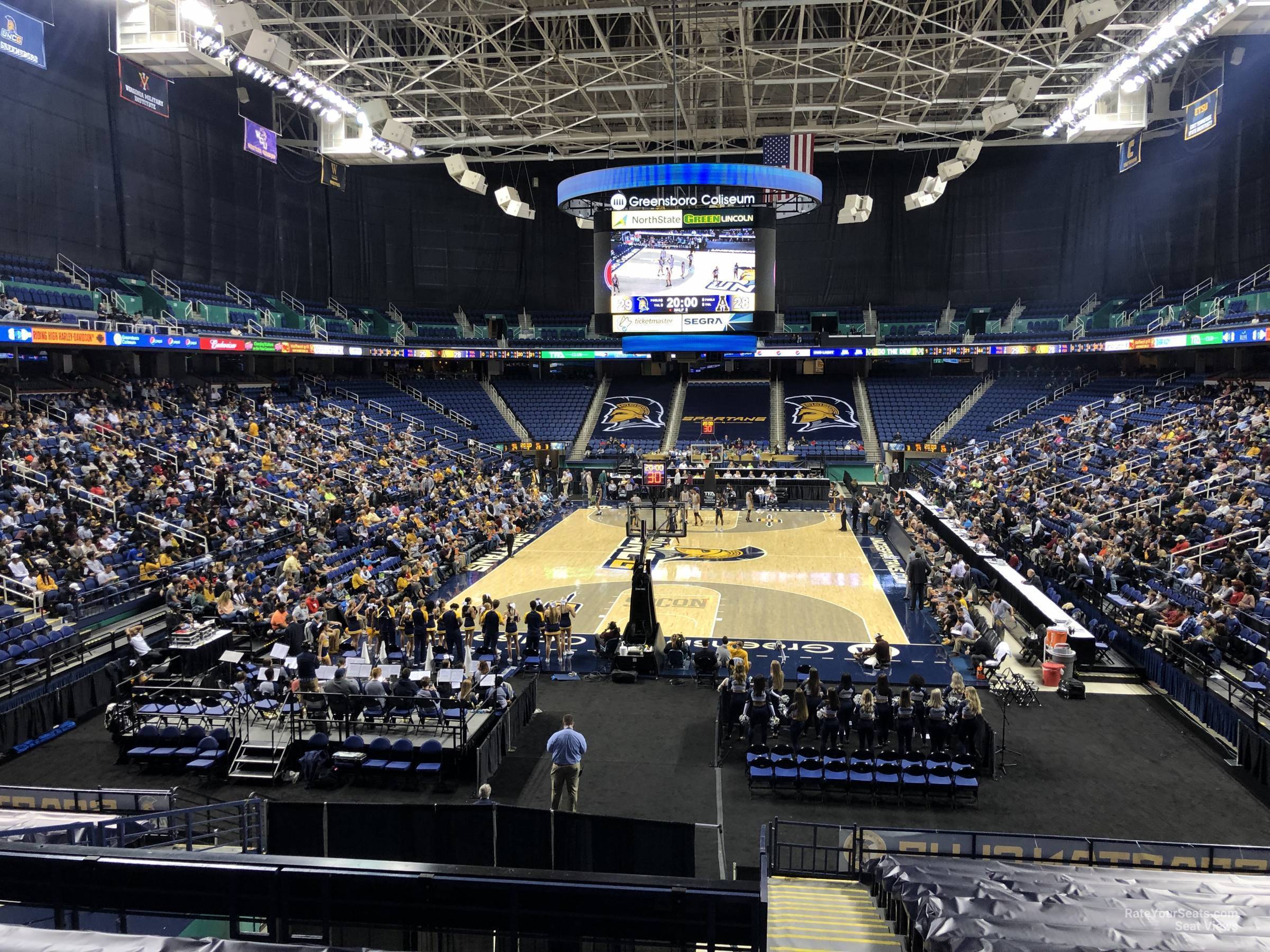 section 101, row ss seat view  for basketball - greensboro coliseum