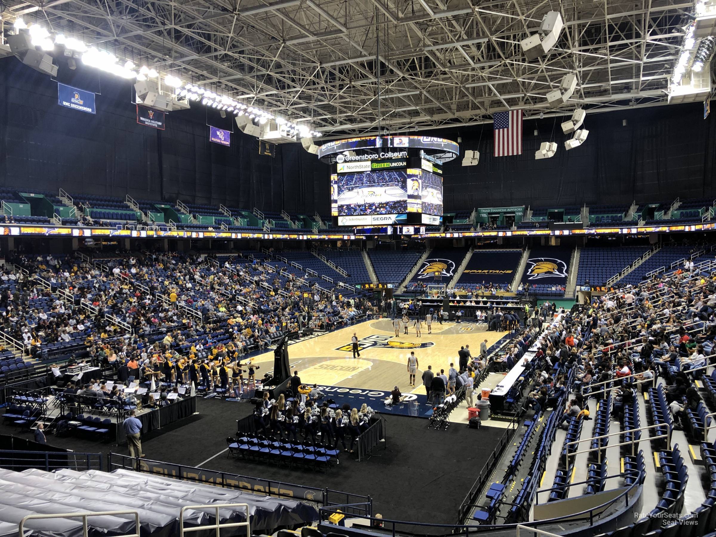 section 103, row ss seat view  for basketball - greensboro coliseum