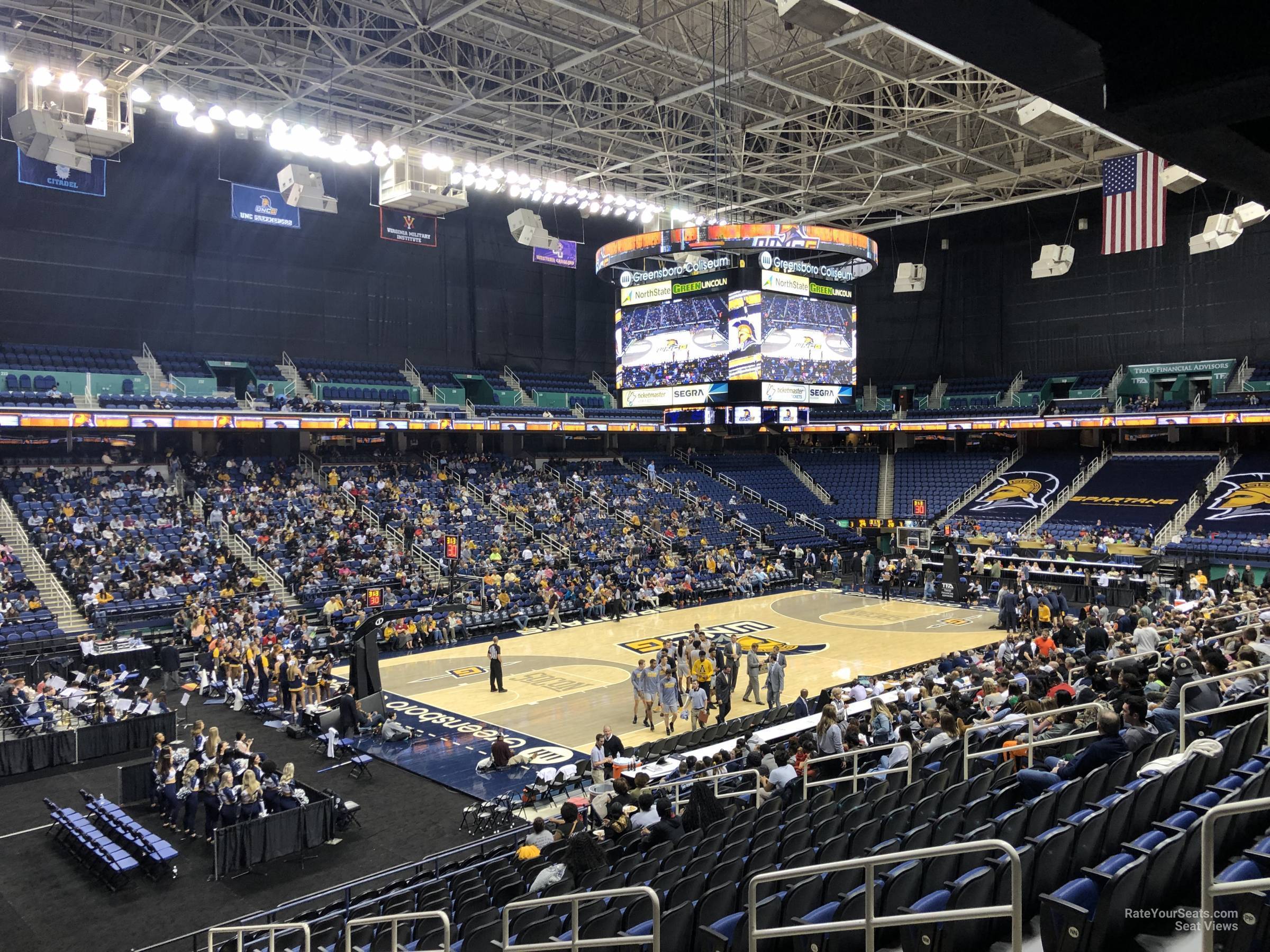 section 105, row ss seat view  for basketball - greensboro coliseum