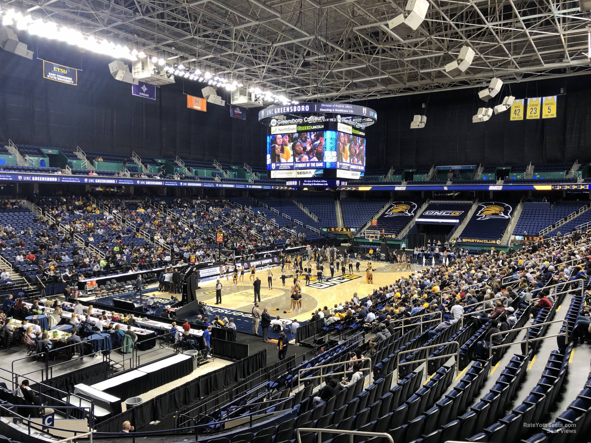 section 120, row ss seat view  for basketball - greensboro coliseum