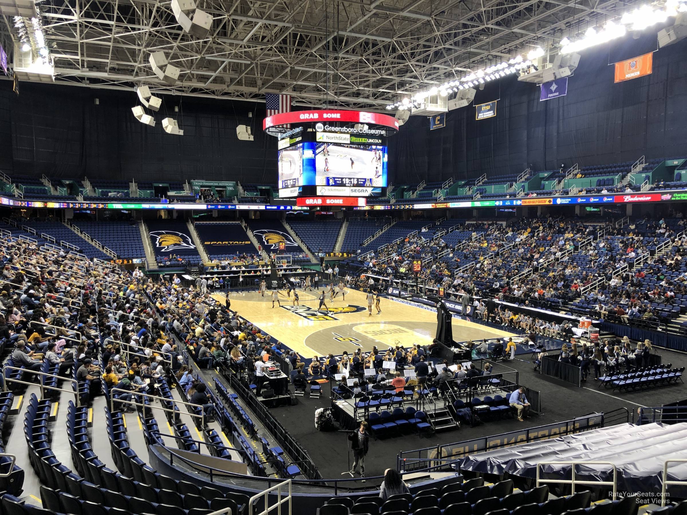 section 131, row ss seat view  for basketball - greensboro coliseum