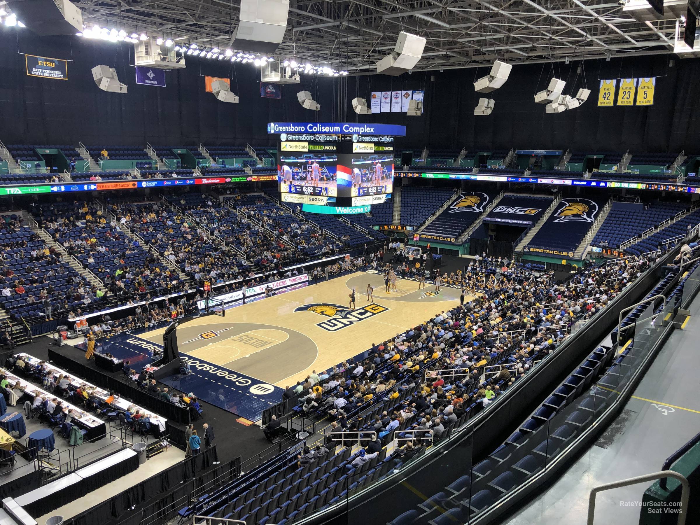 section 226, row g seat view  for basketball - greensboro coliseum