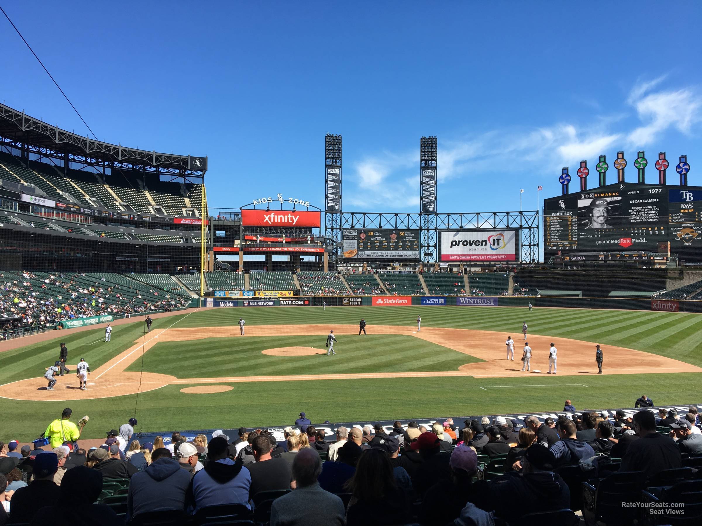 section 127, row 25 seat view  - guaranteed rate field