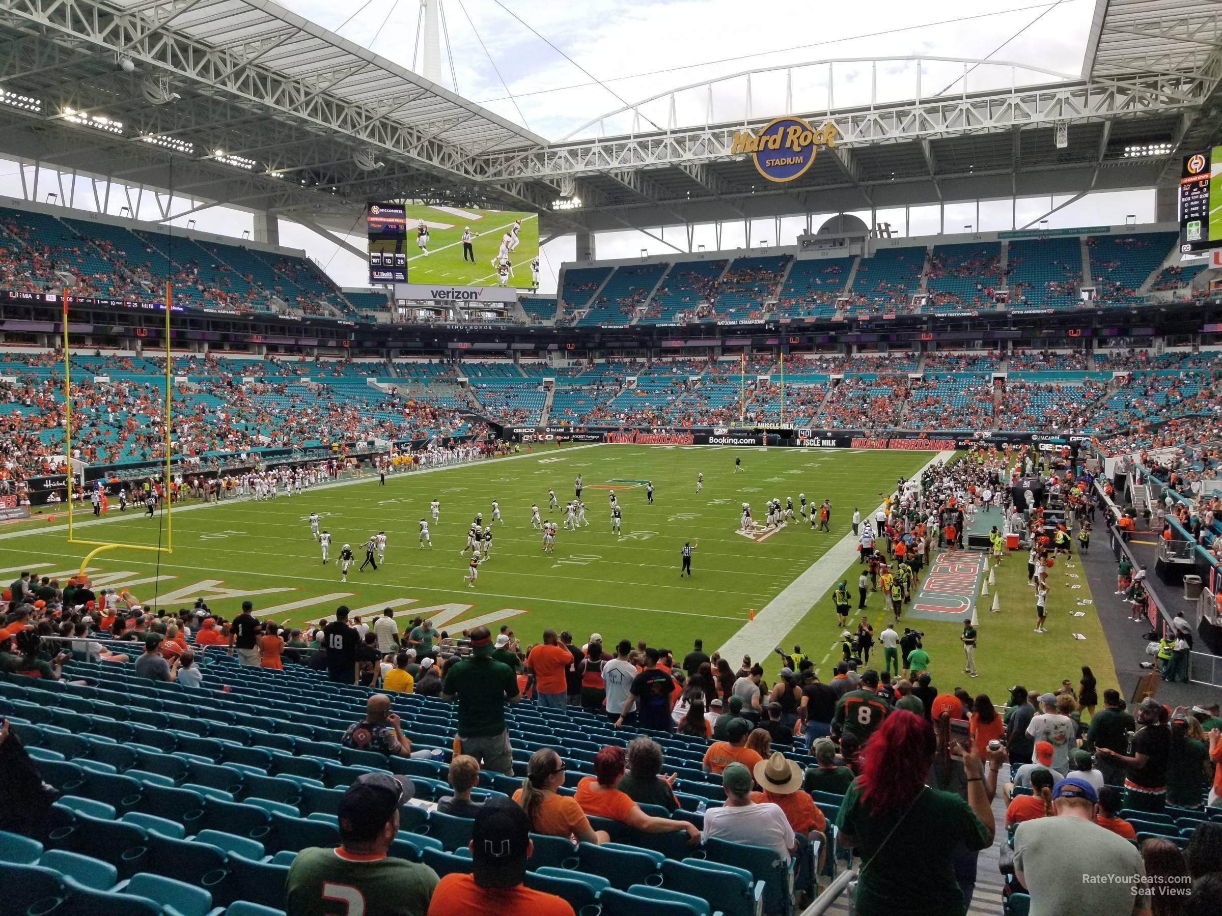 section 101, row 28 seat view  for football - hard rock stadium