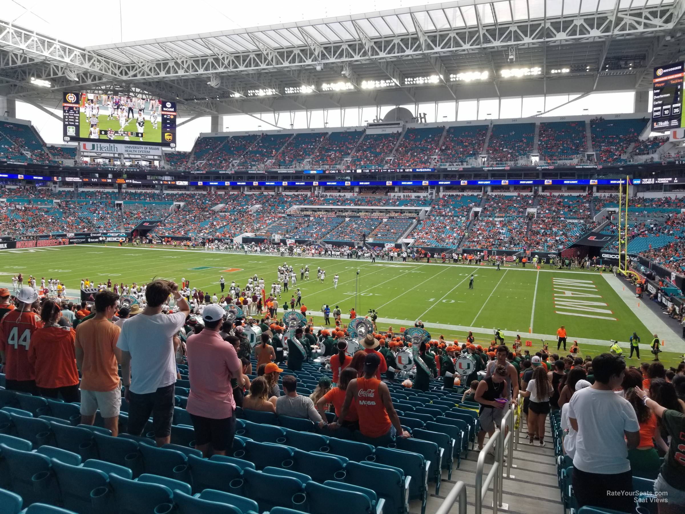 section 114, row 36 seat view  for football - hard rock stadium