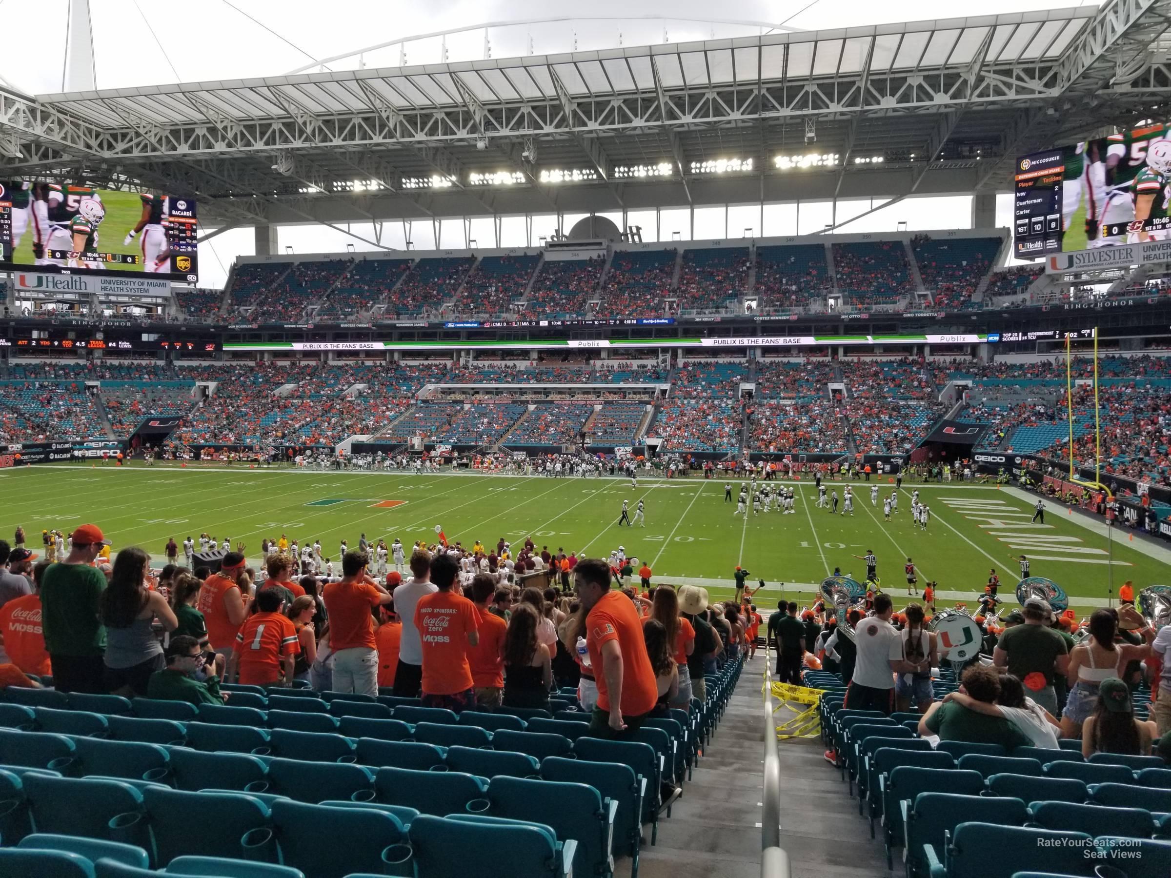 section 115, row 36 seat view  for football - hard rock stadium